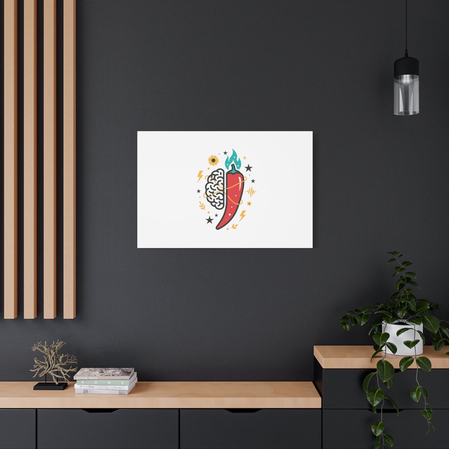 Neurodivergent Pride Brain & Chili Art Canvas | autism acceptance, autistic pride