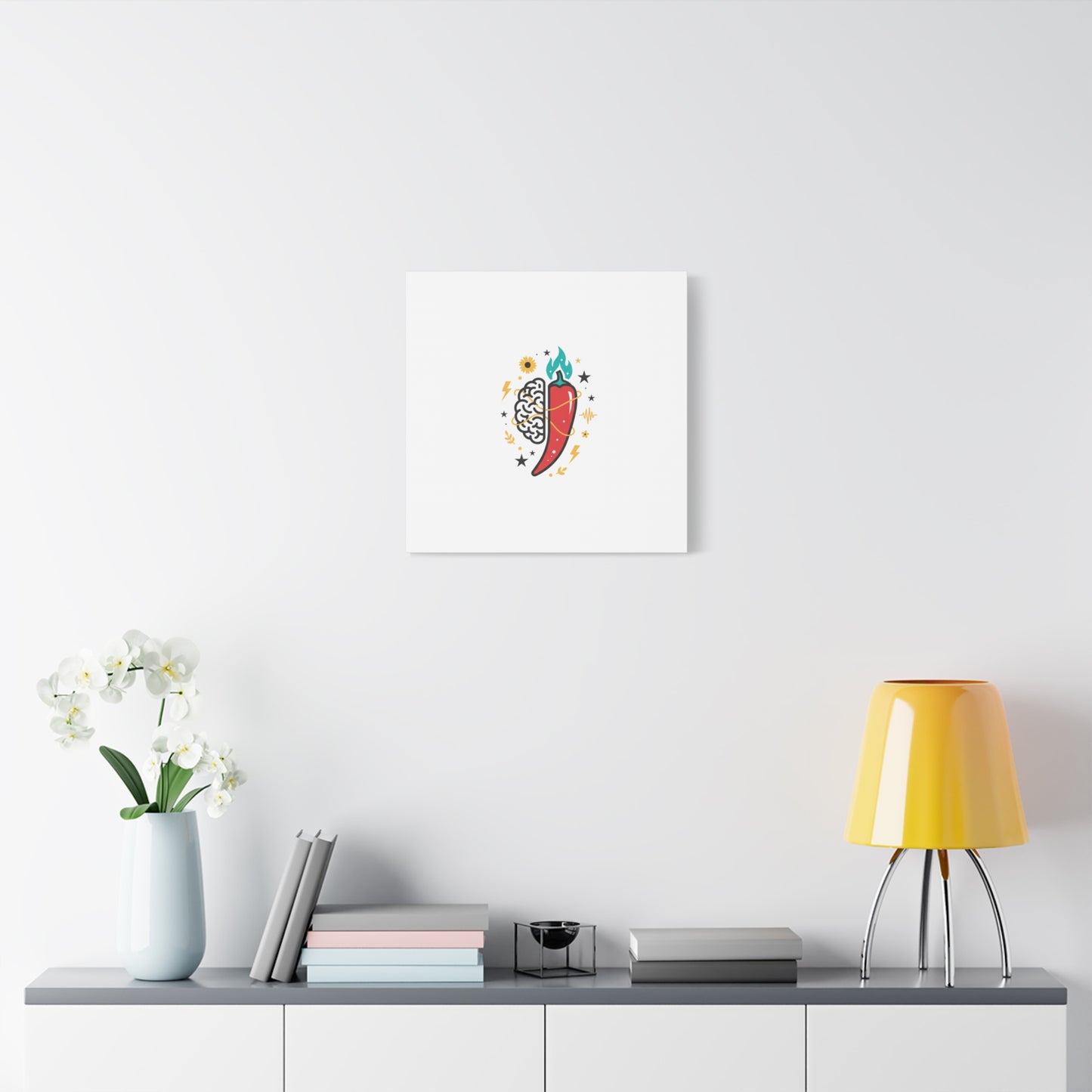 Neurodivergent Pride Brain & Chili Art Canvas | autism acceptance, autistic pride