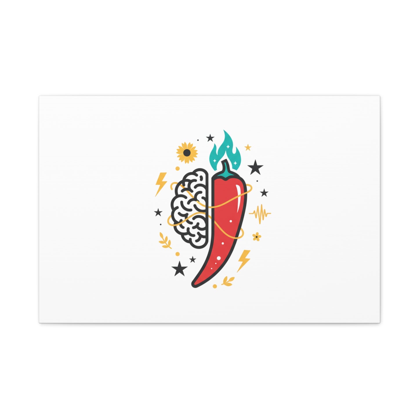 Neurodivergent Pride Brain & Chili Art Canvas | autism acceptance, autistic pride