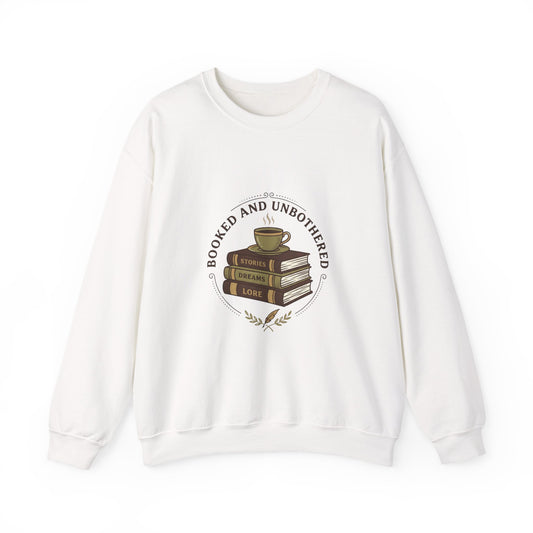 Booked and Unbothered Sweatshirt | Book Lover, Cozy Reader