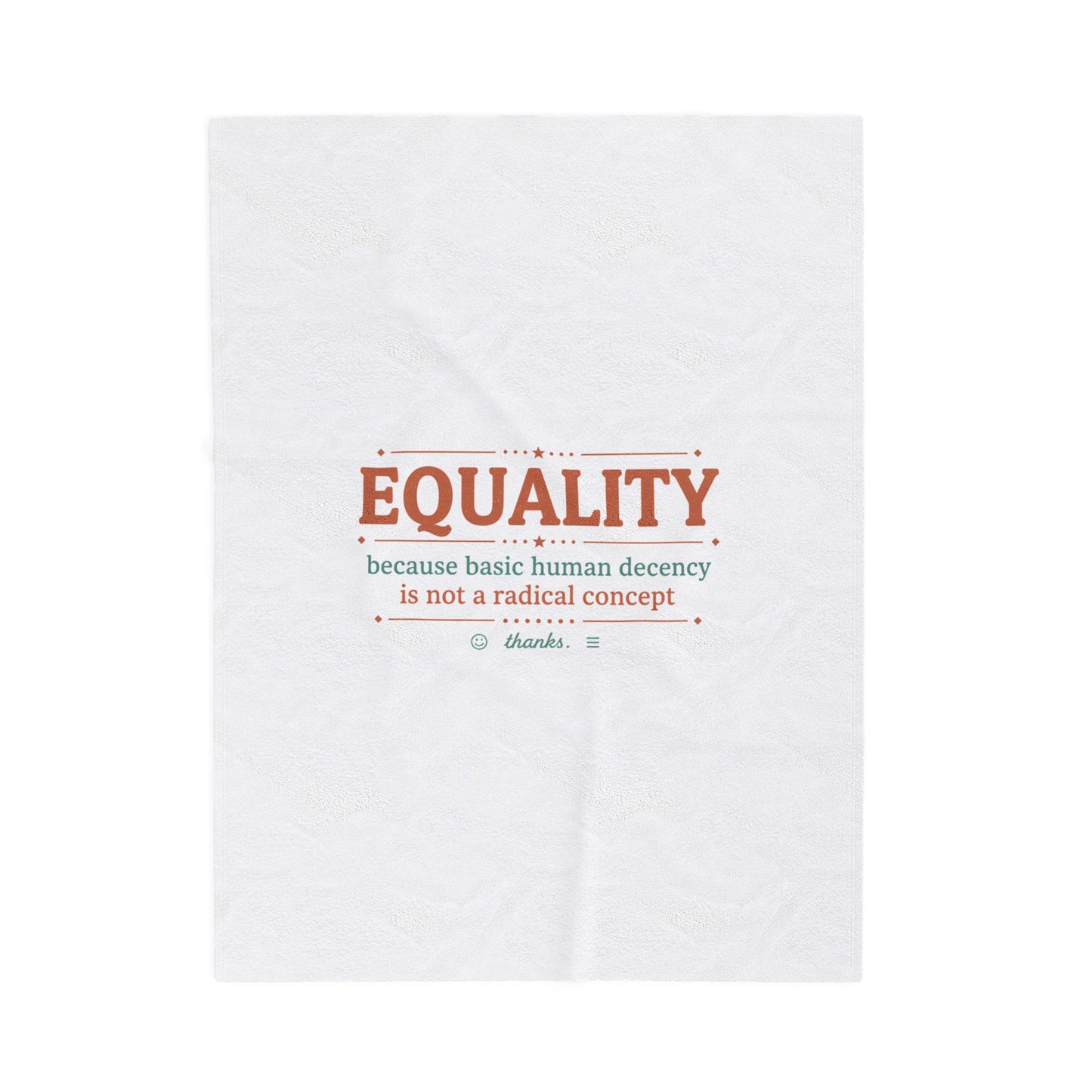Equality slogan Velveteen Plush Blanket | IWD typography, feminist empowerment