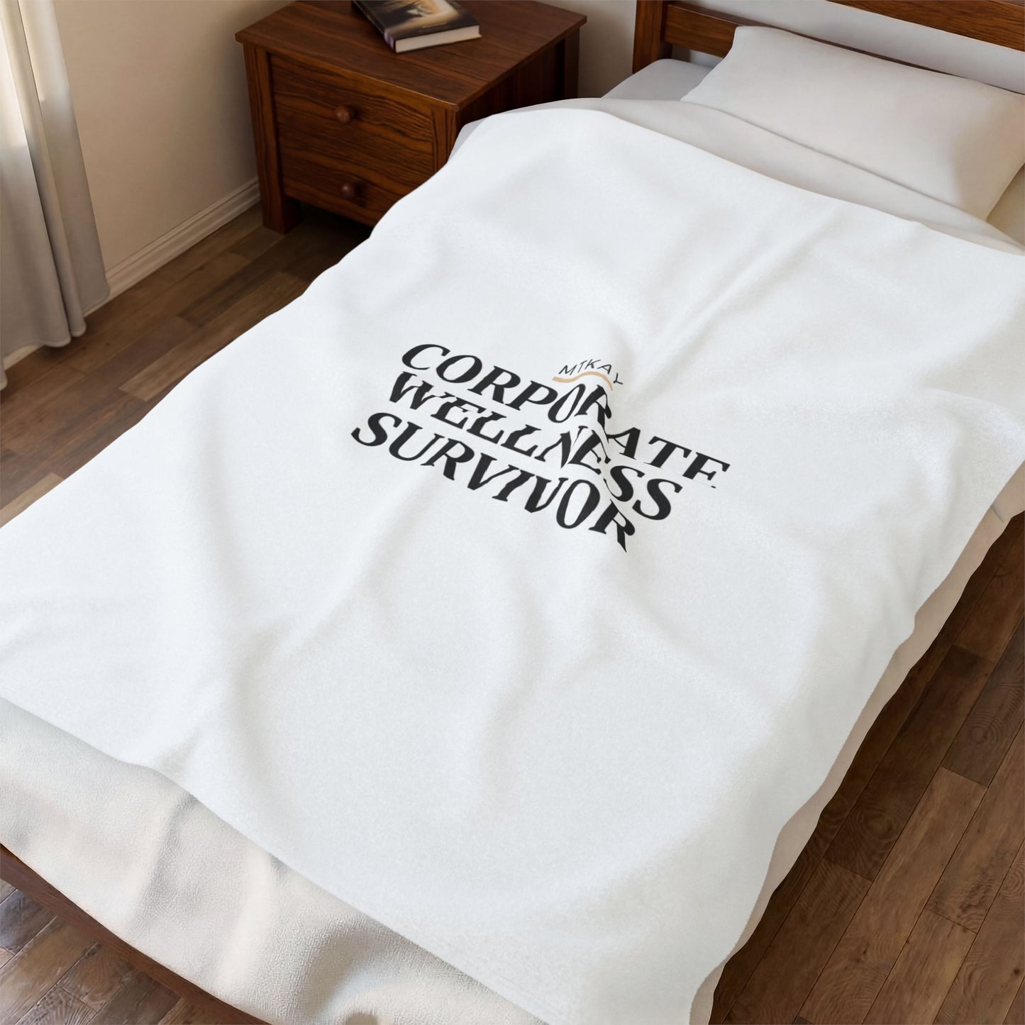 Corporate Wellness Survivor Velveteen Plush Blanket | stress meme, burnout humor