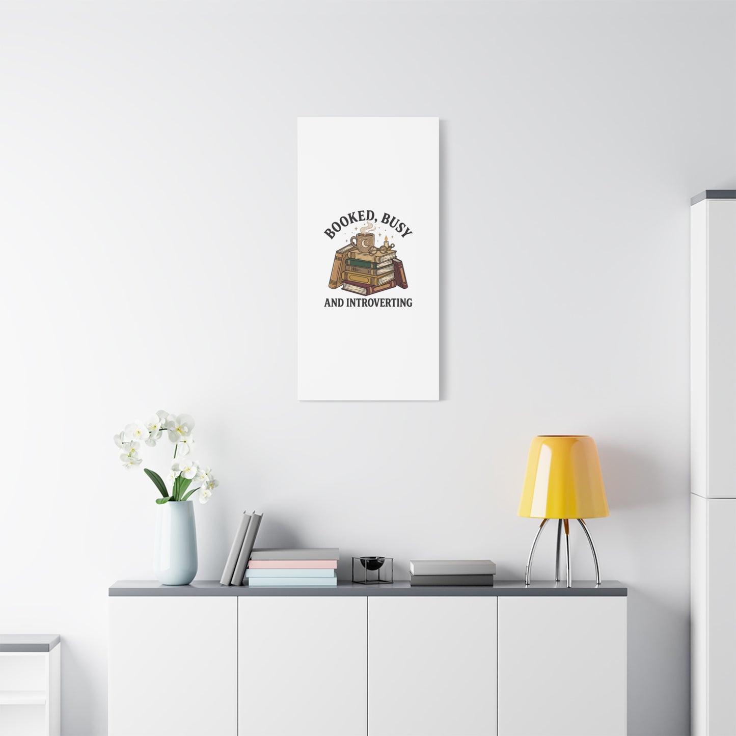 Booked, Busy and Introverting Canvas | Book Lover, Cozy Reader Decor