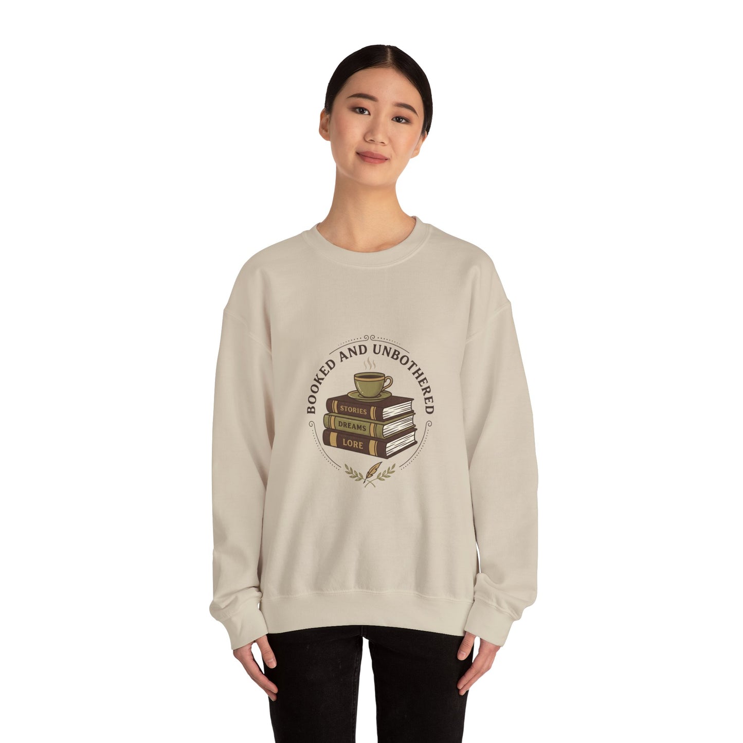 Booked and Unbothered Sweatshirt | Book Lover, Cozy Reader
