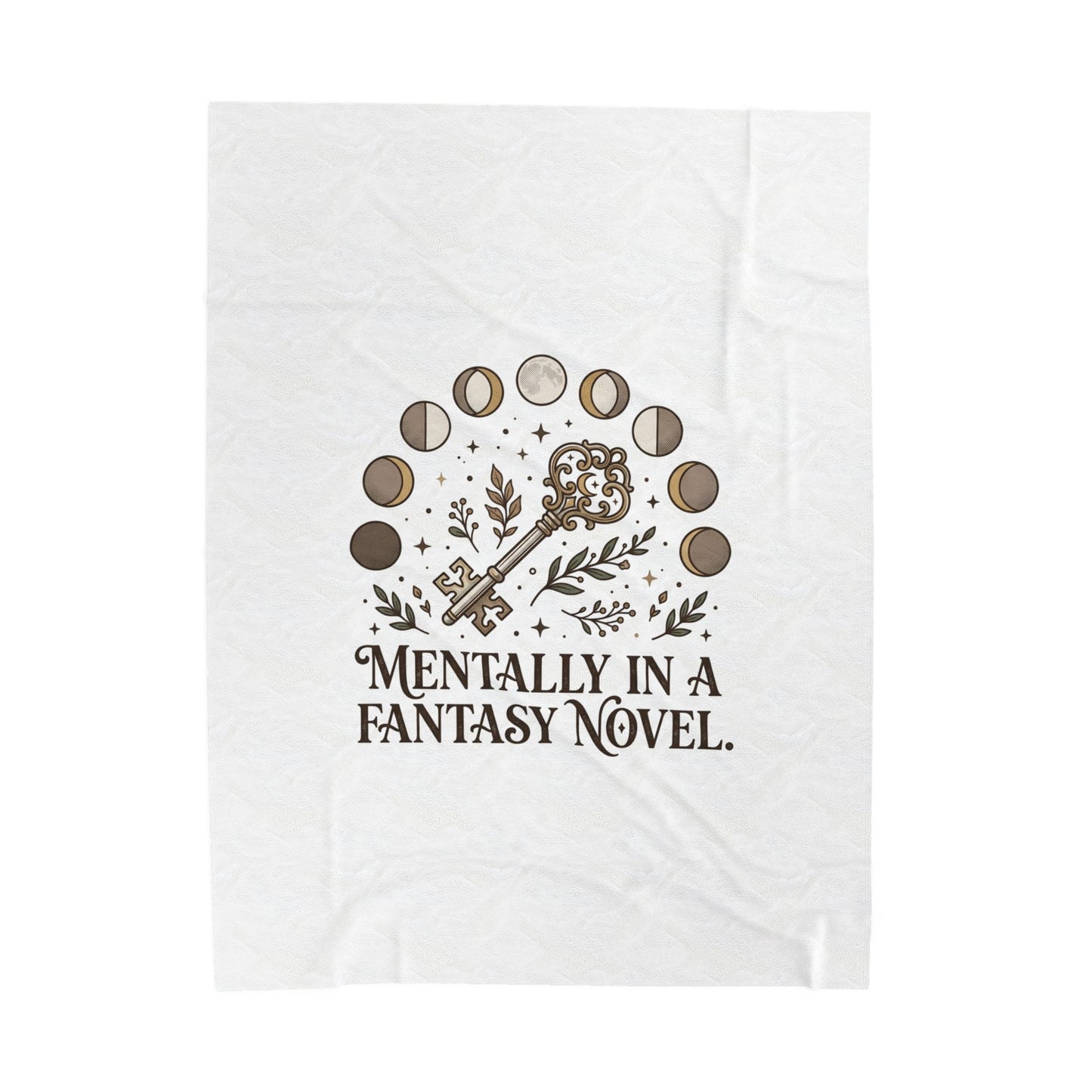 Mentally in a Fantasy Novel Velveteen Plush Blanket | Book Lover, Cozy Reader