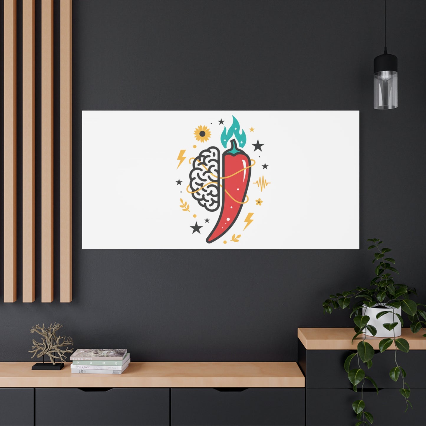 Neurodivergent Pride Brain & Chili Art Canvas | autism acceptance, autistic pride