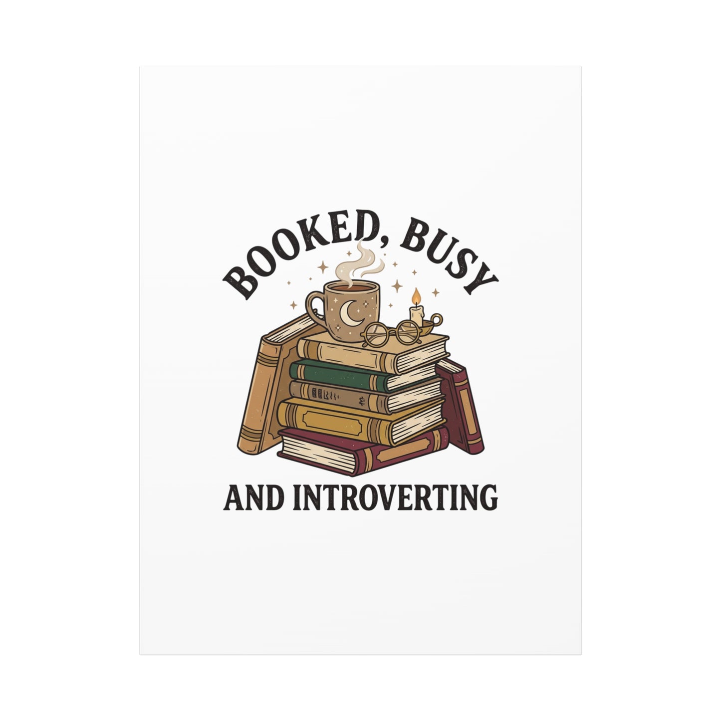 Booked, Busy and Introverting Canvas | Book Lover, Cozy Reader Decor