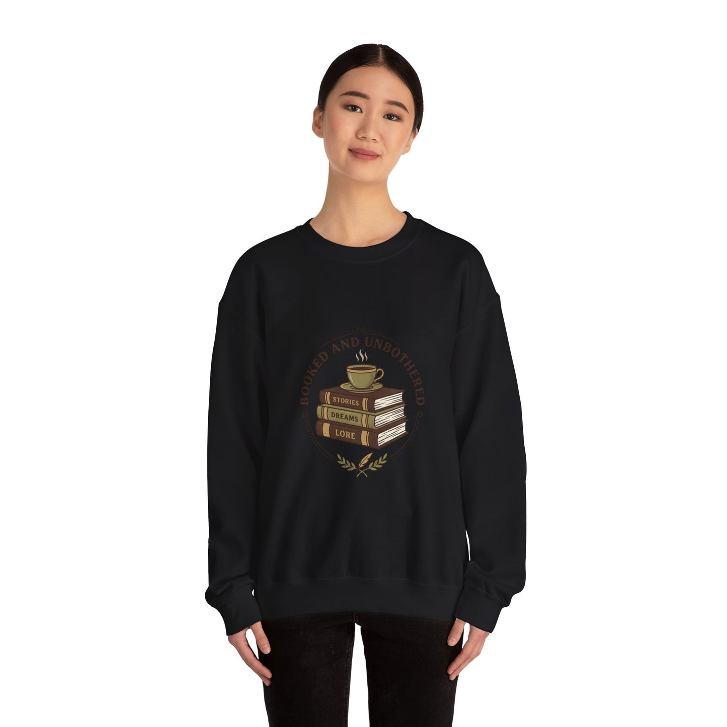 Booked and Unbothered Sweatshirt | Book Lover, Cozy Reader