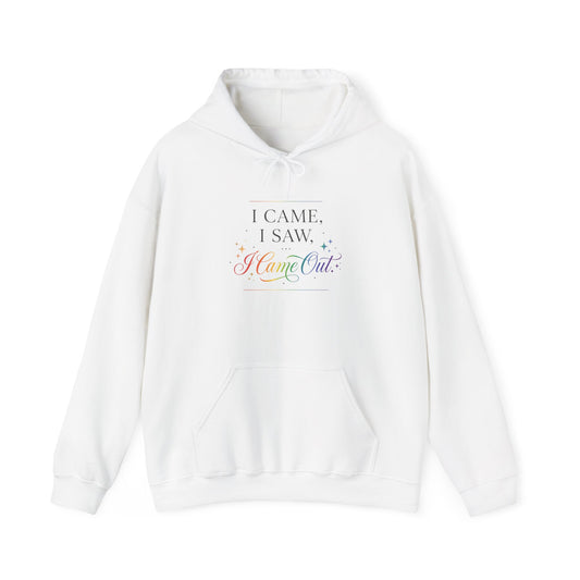 I Came, I Saw, I Came Out Hoodie — Funny LGBTQ+ Coming Out Pride Sweatshirt