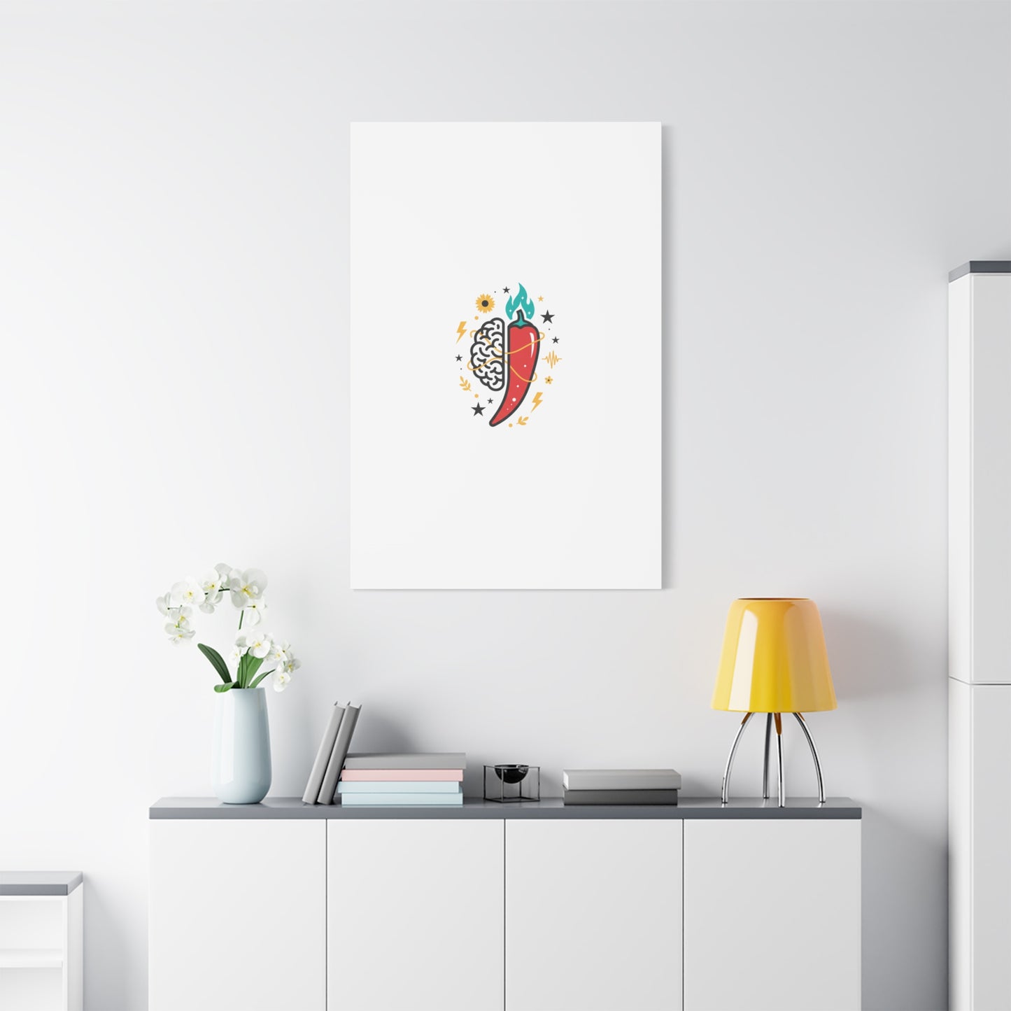 Neurodivergent Pride Brain & Chili Art Canvas | autism acceptance, autistic pride