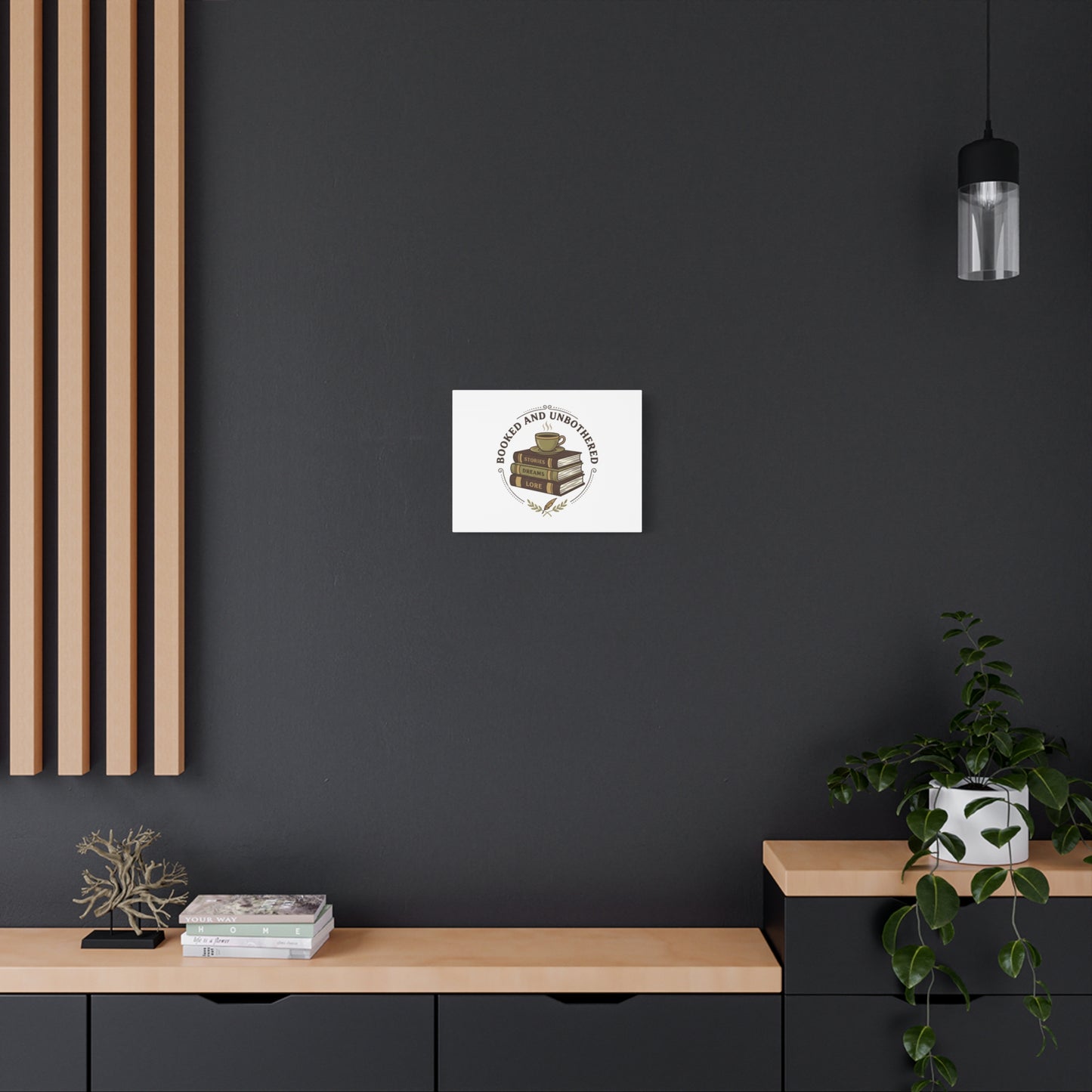 Booked and Unbothered Canvas, Book Lover Decor | Cozy Reading, Dark Academia