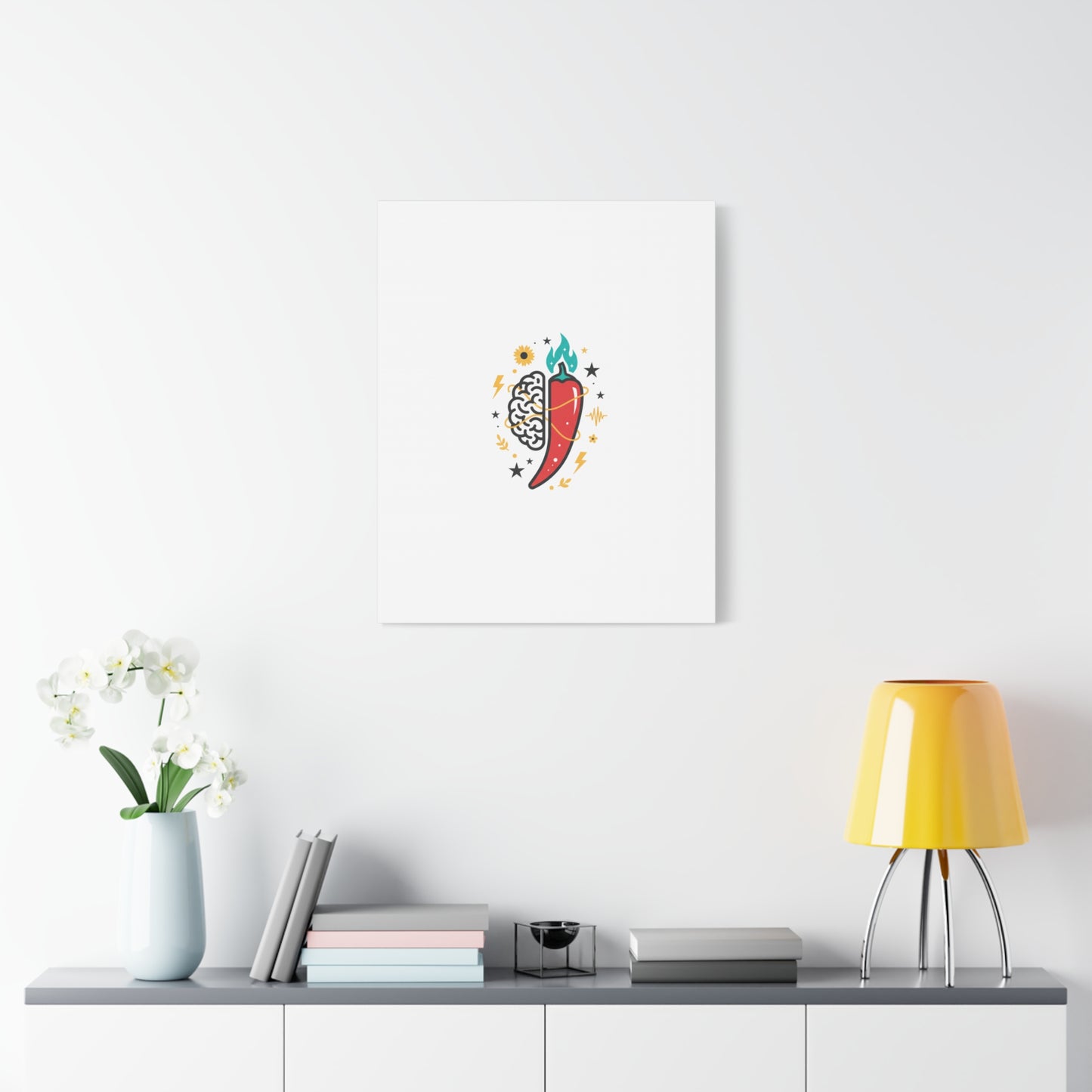 Neurodivergent Pride Brain & Chili Art Canvas | autism acceptance, autistic pride