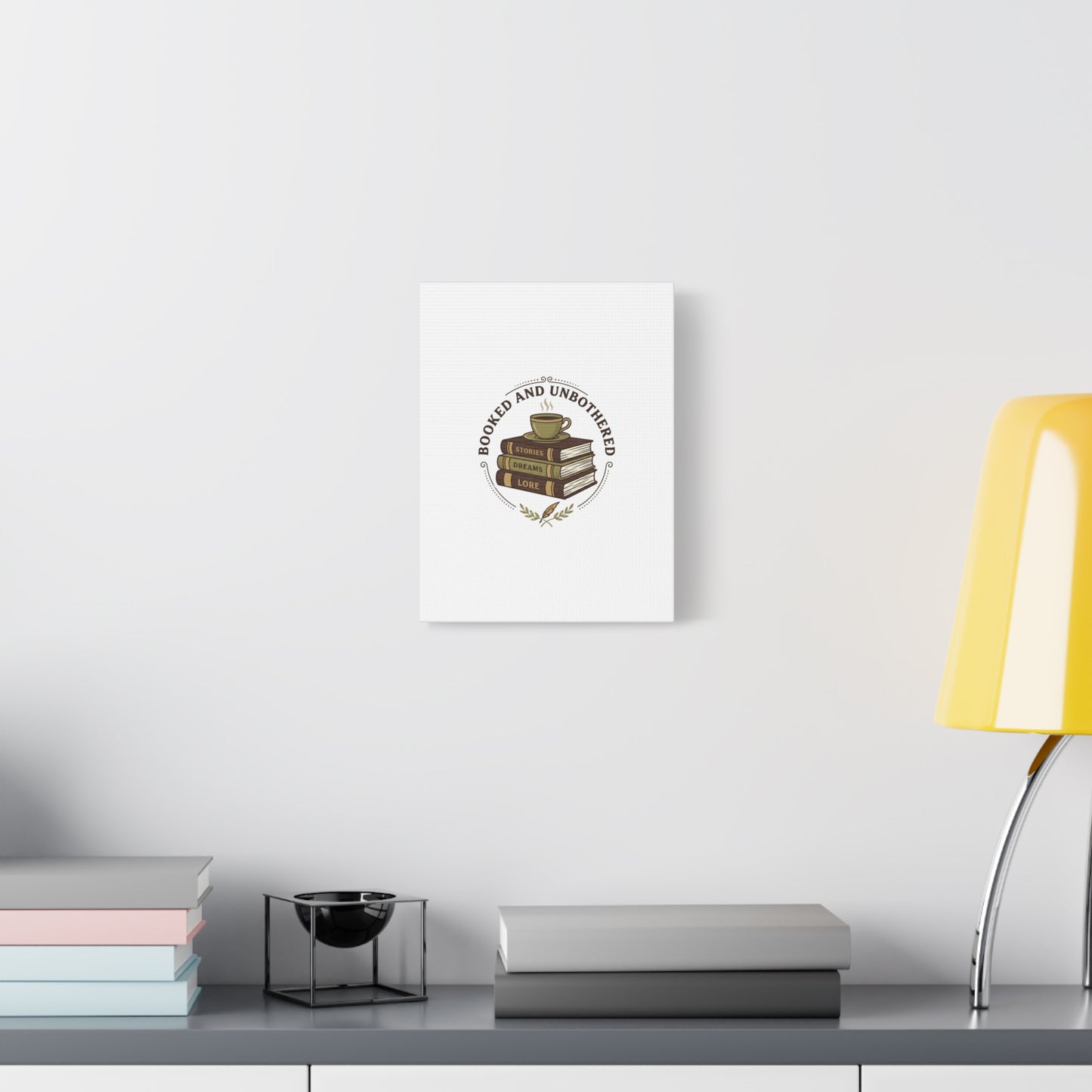 Booked and Unbothered Canvas, Book Lover Decor | Cozy Reading, Dark Academia
