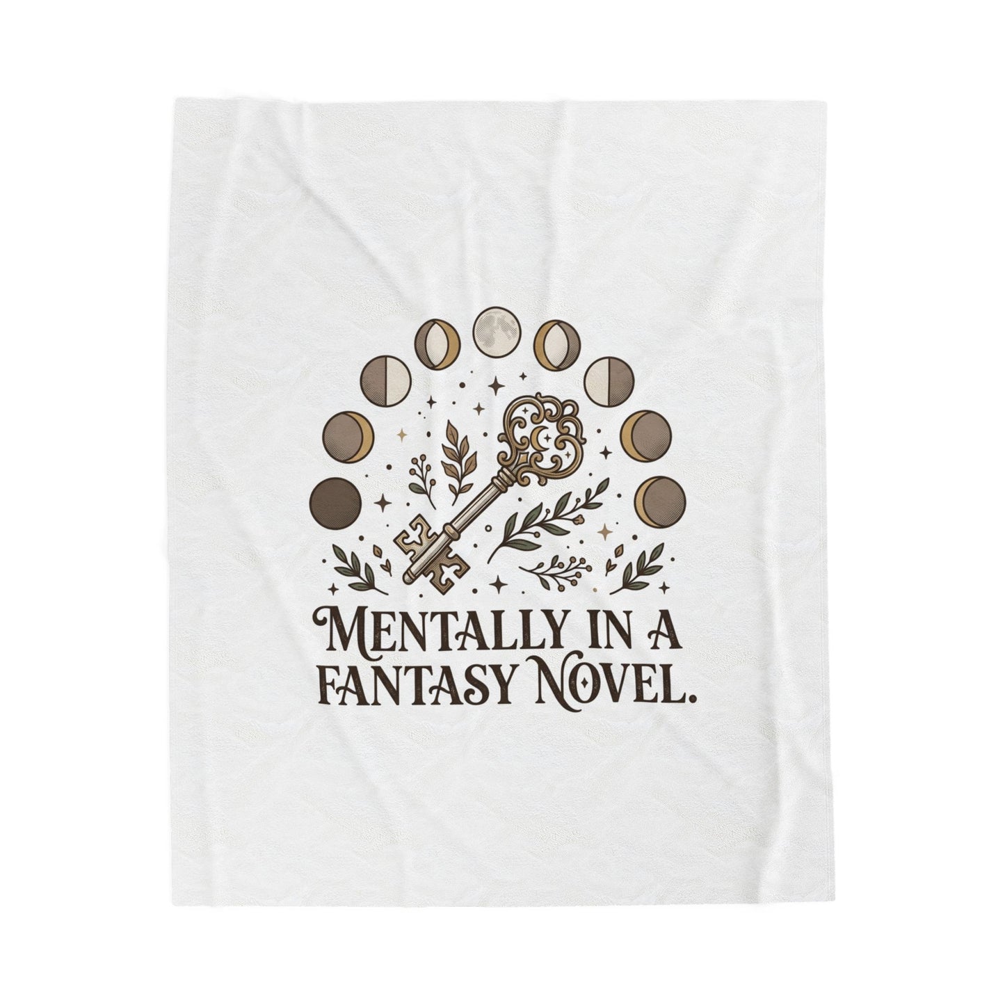 Mentally in a Fantasy Novel Velveteen Plush Blanket | Book Lover, Cozy Reader