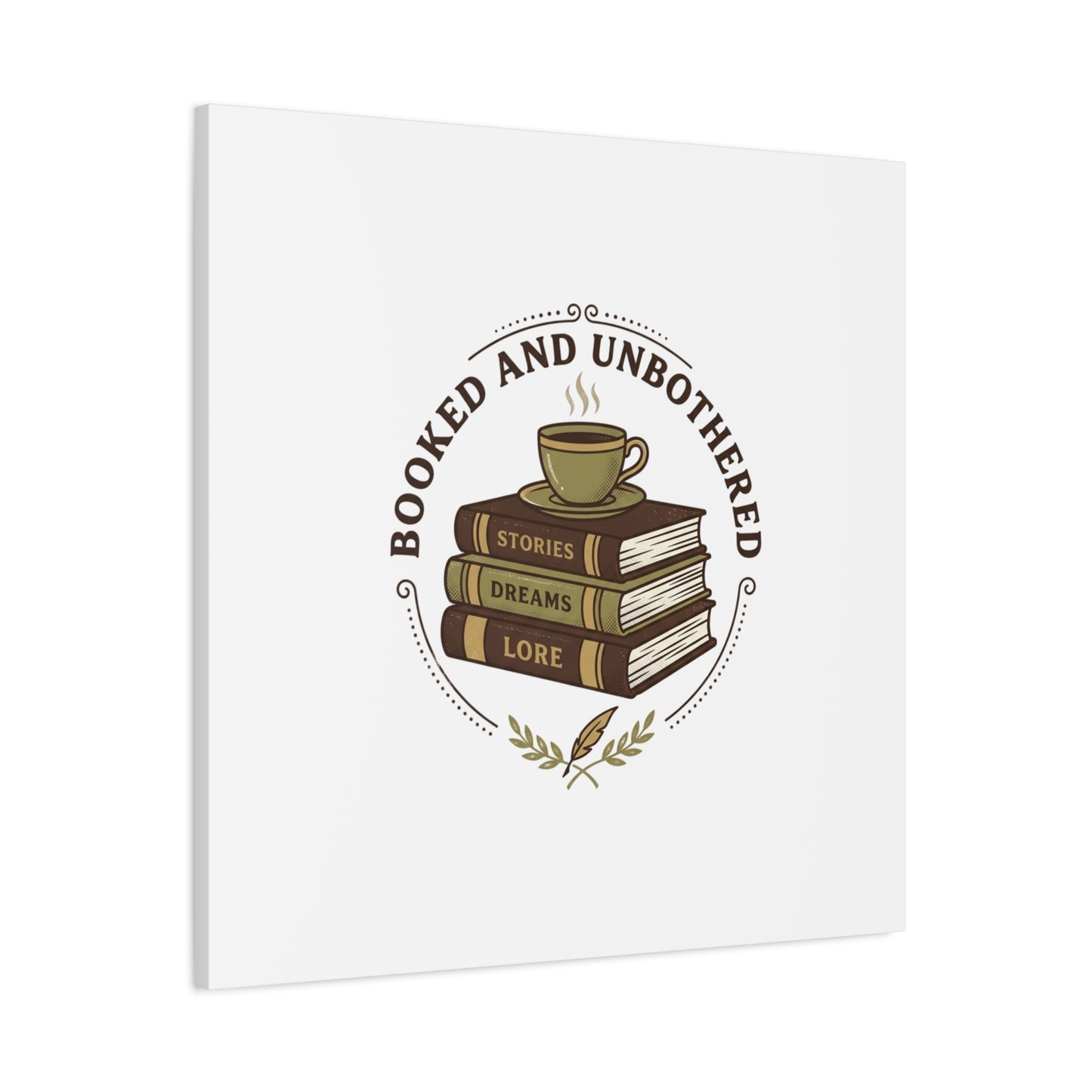 Booked and Unbothered Canvas, Book Lover Decor | Cozy Reading, Dark Academia