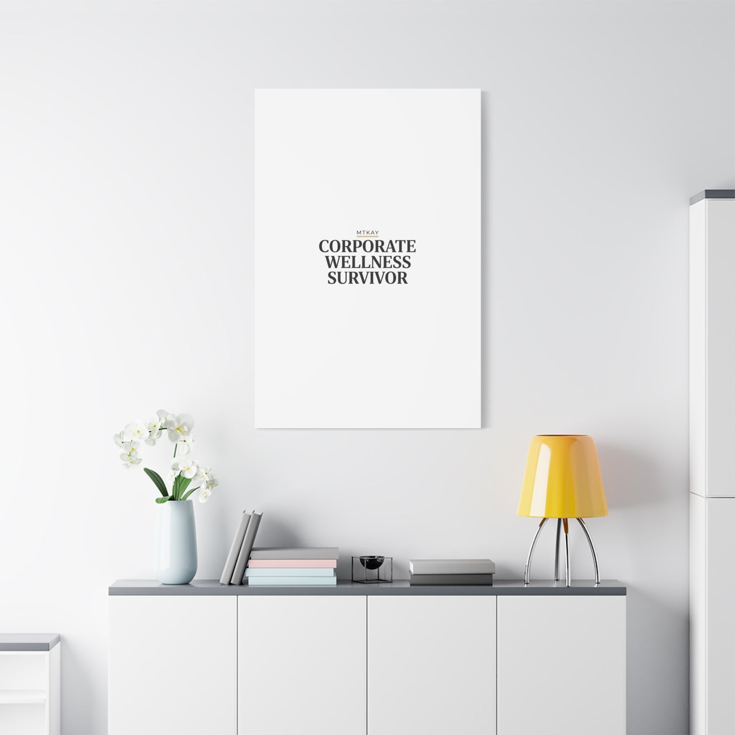 Corporate Wellness Survivor Canvas | cortisol shirt, stress meme, burnout humor