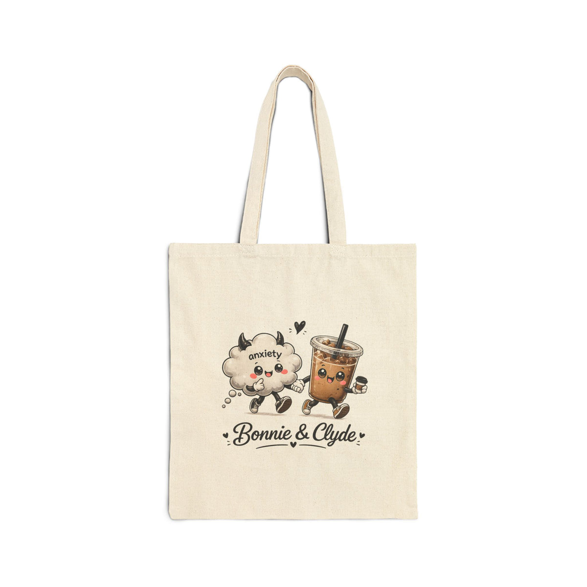 Bonnie & Clyde Boba Tote — “My Therapist Knows About You” Cotton Canvas Tote Bag