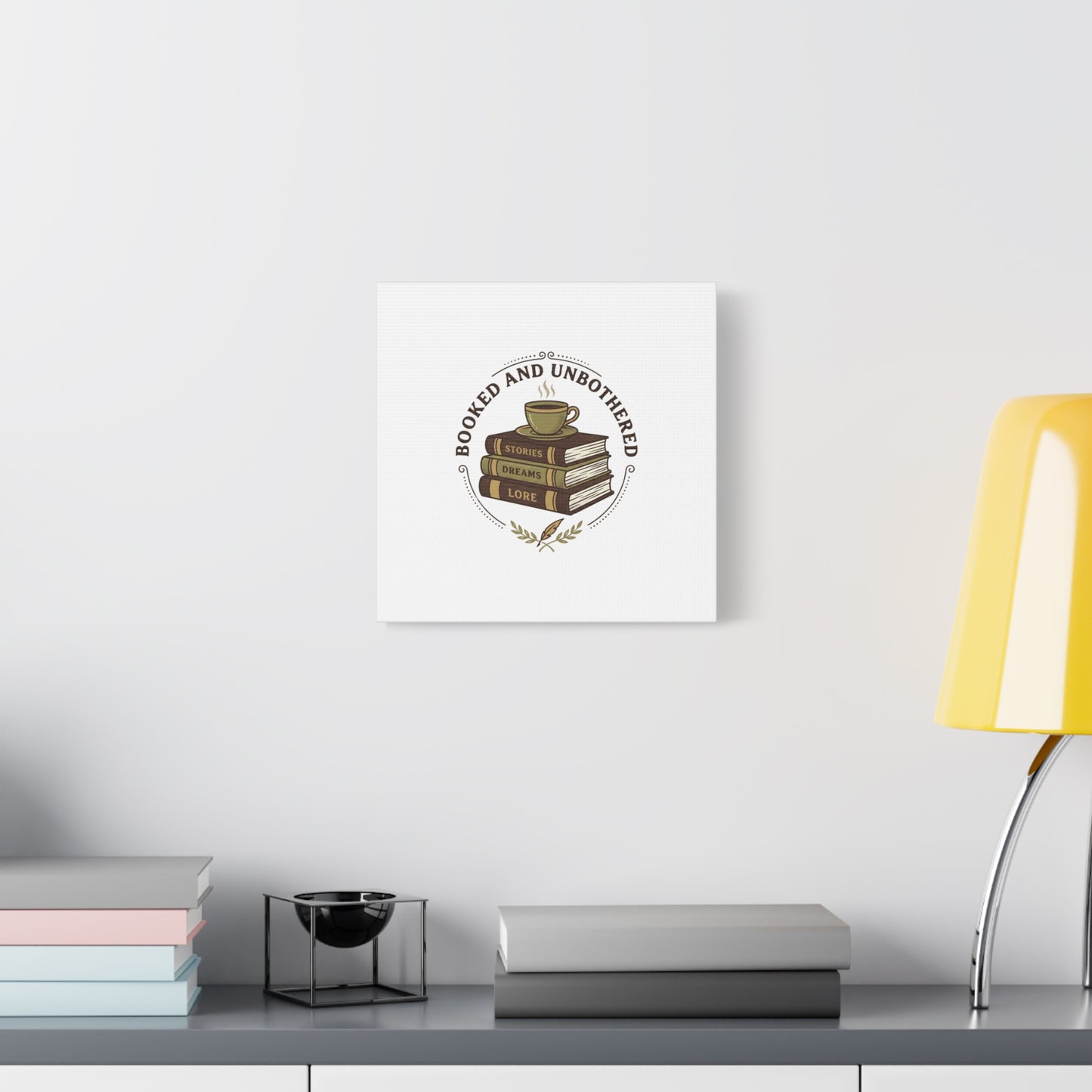 Booked and Unbothered Canvas, Book Lover Decor | Cozy Reading, Dark Academia