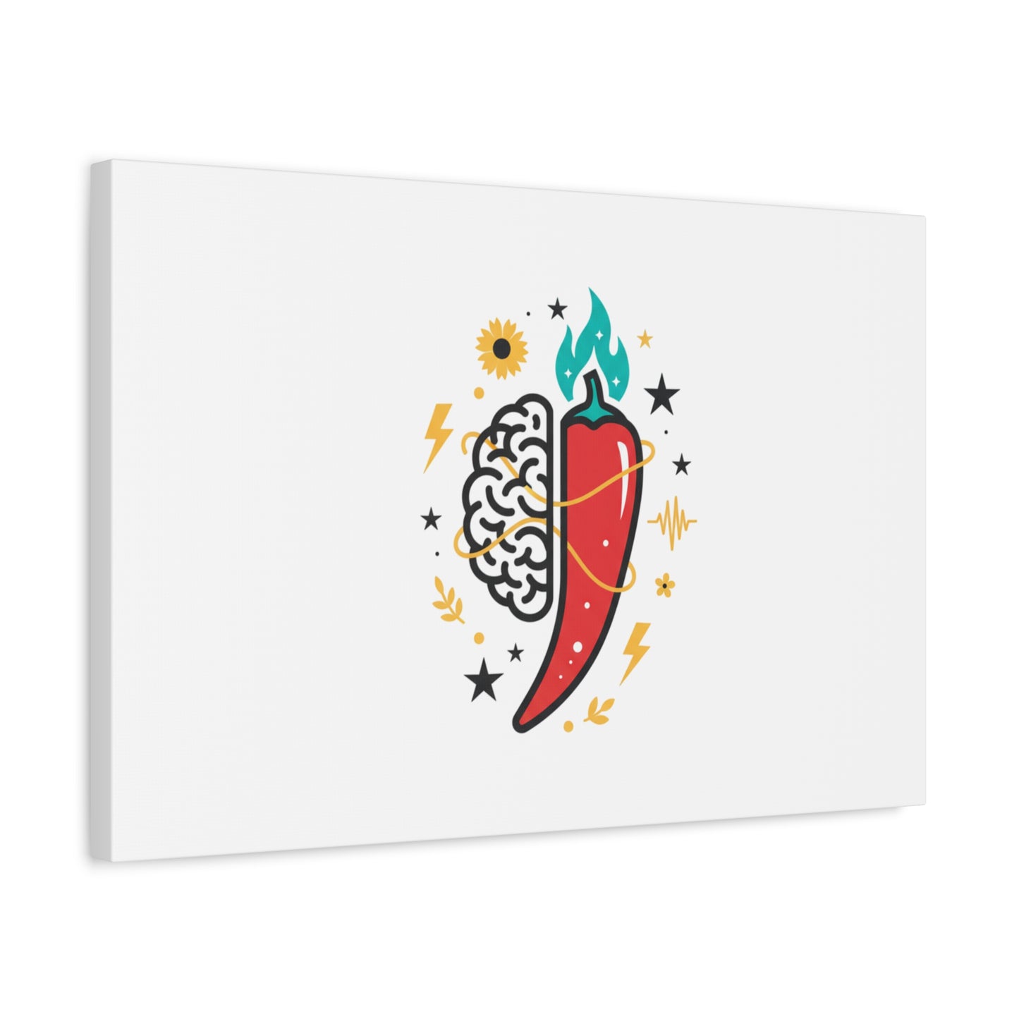 Neurodivergent Pride Brain & Chili Art Canvas | autism acceptance, autistic pride