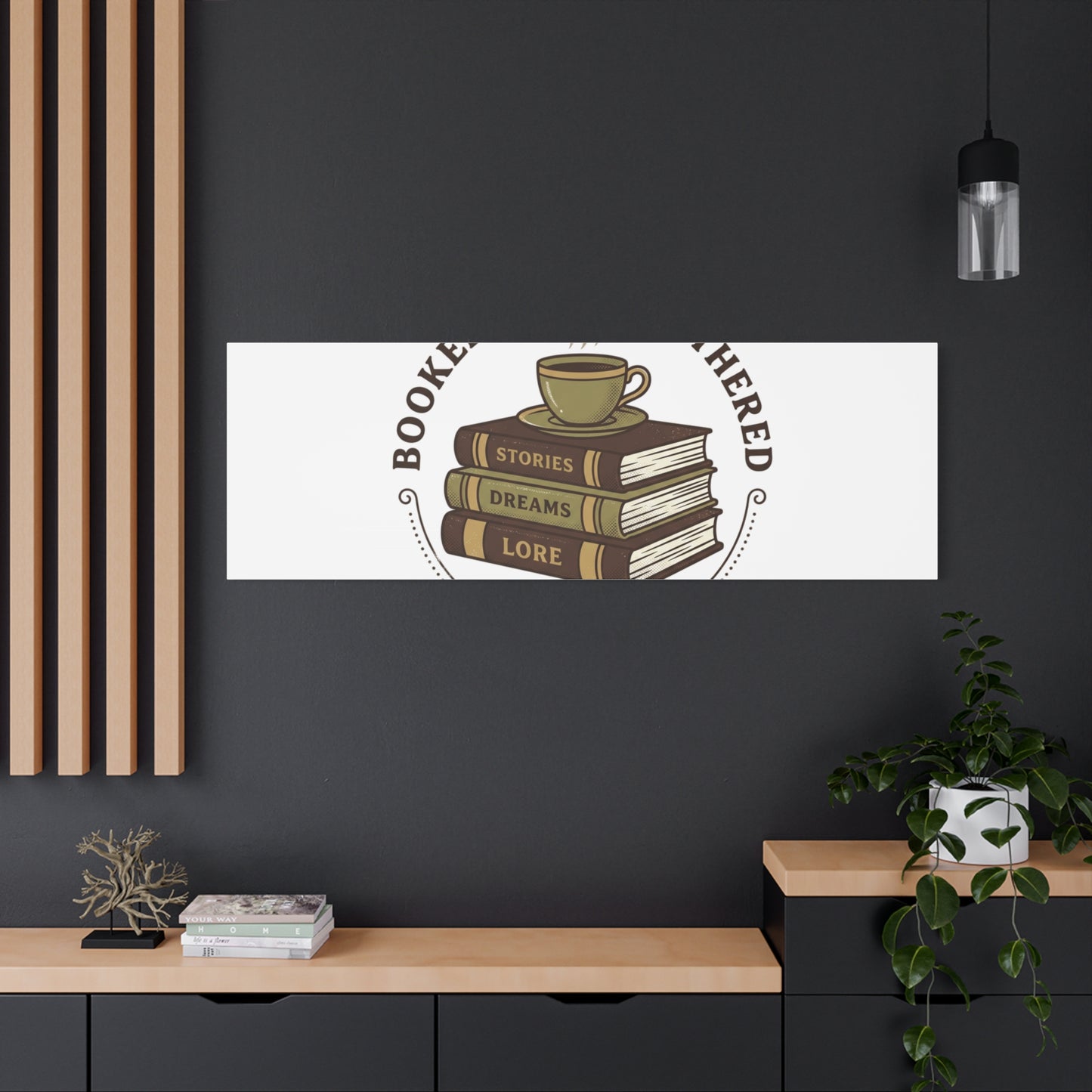 Booked and Unbothered Canvas, Book Lover Decor | Cozy Reading, Dark Academia