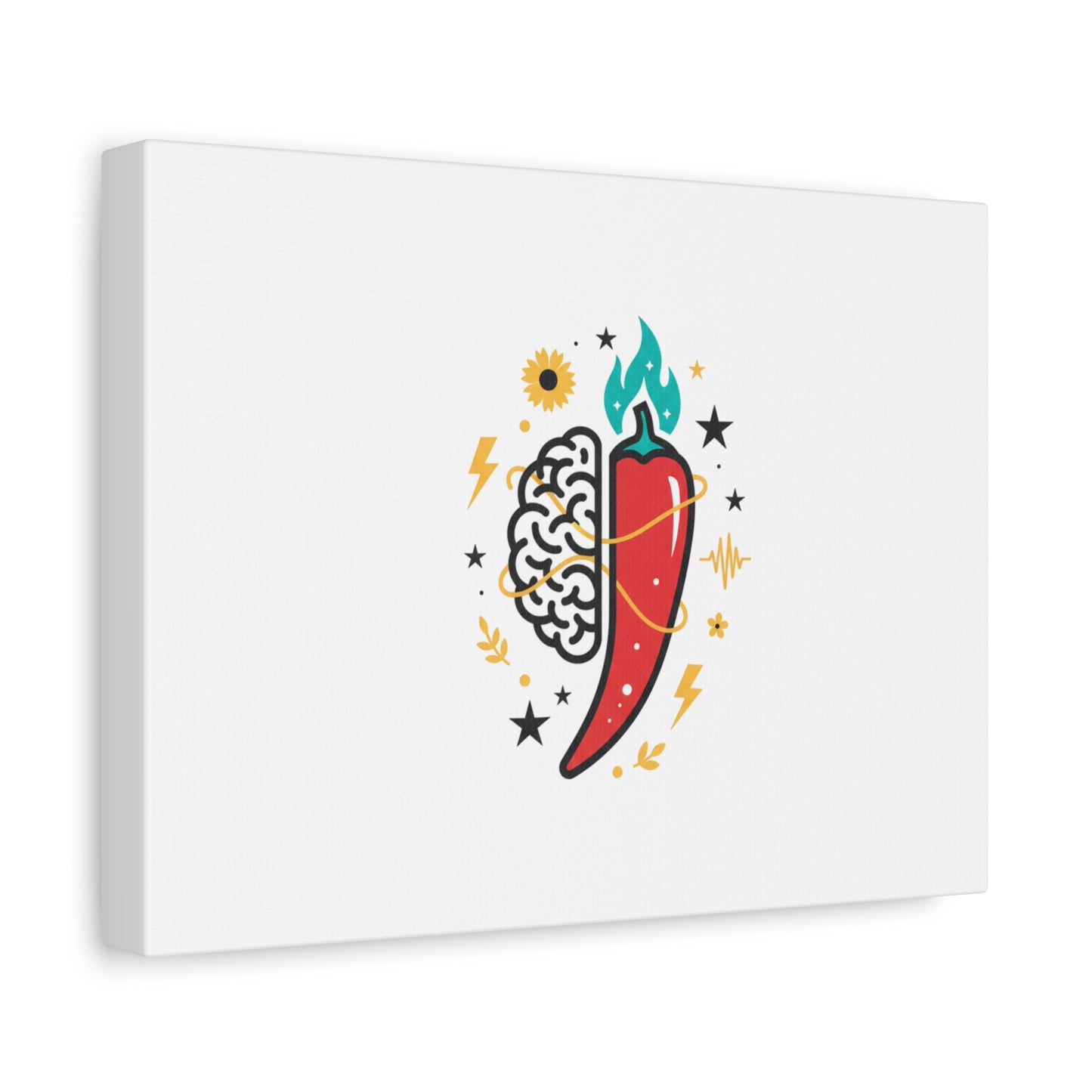 Neurodivergent Pride Brain & Chili Art Canvas | autism acceptance, autistic pride