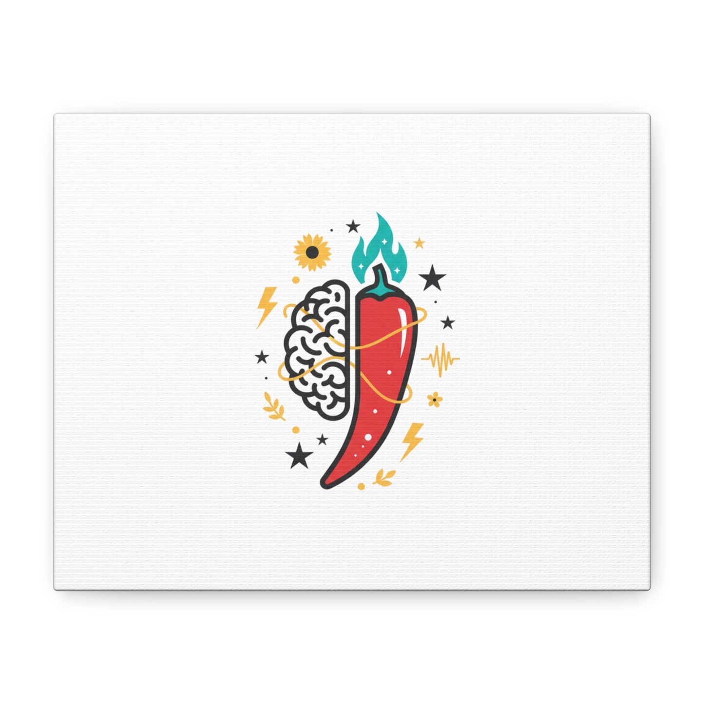 Neurodivergent Pride Brain & Chili Art Canvas | autism acceptance, autistic pride