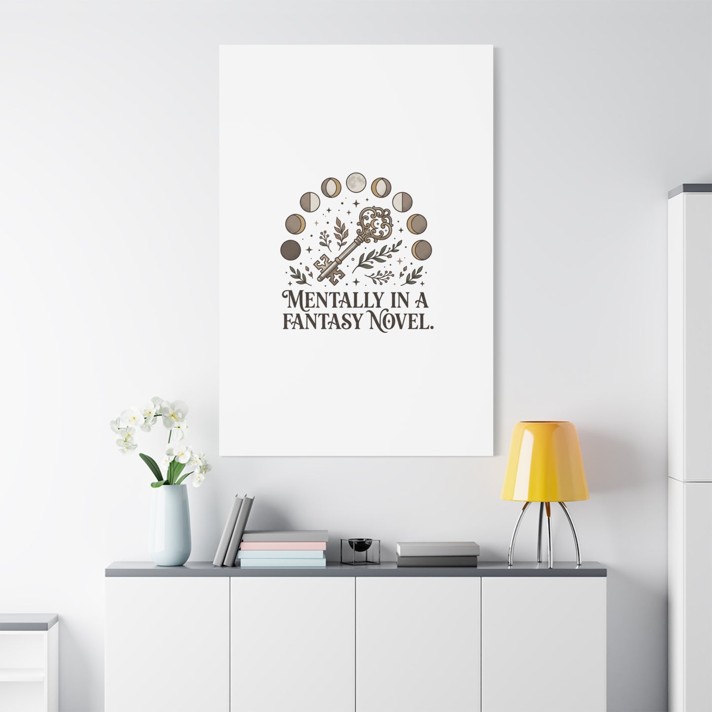 Mentally in a Fantasy Novel Canvas | Book Lover, Dark Academia Print