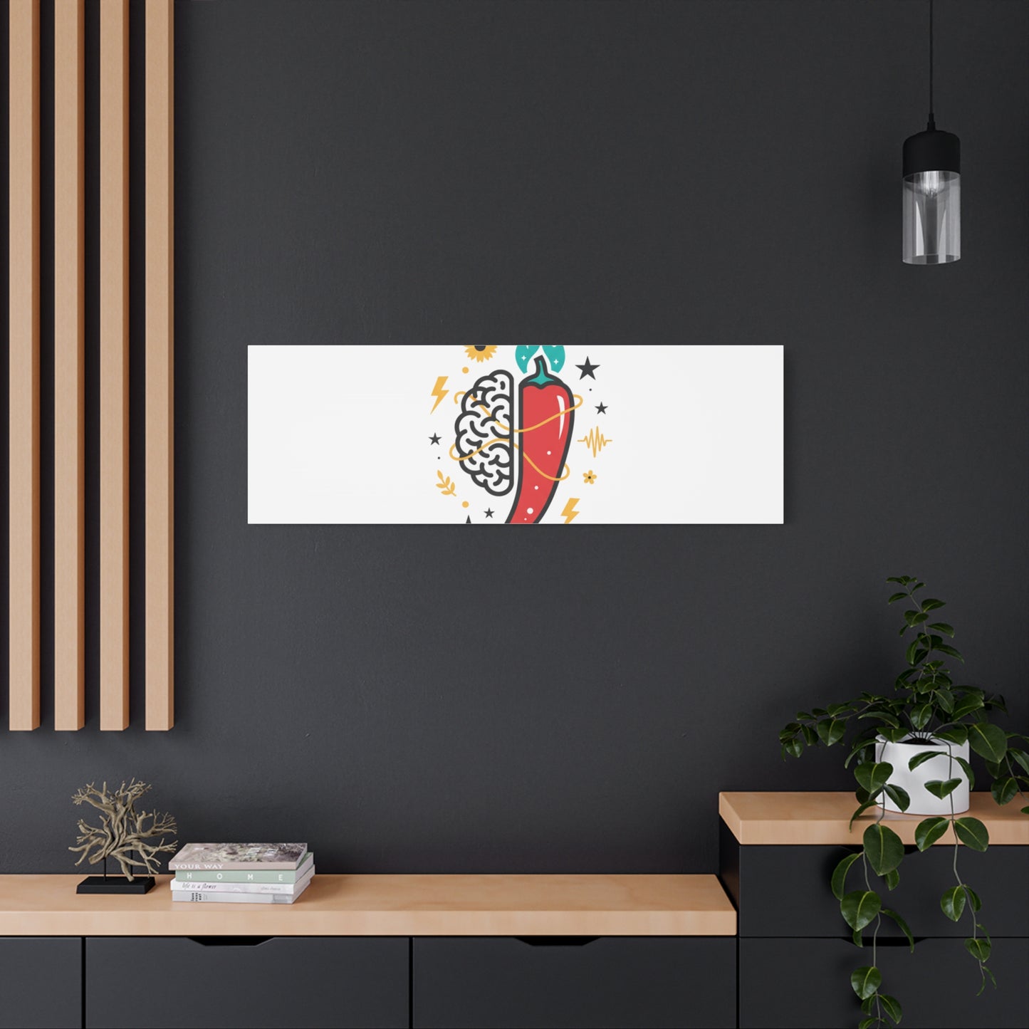 Neurodivergent Pride Brain & Chili Art Canvas | autism acceptance, autistic pride
