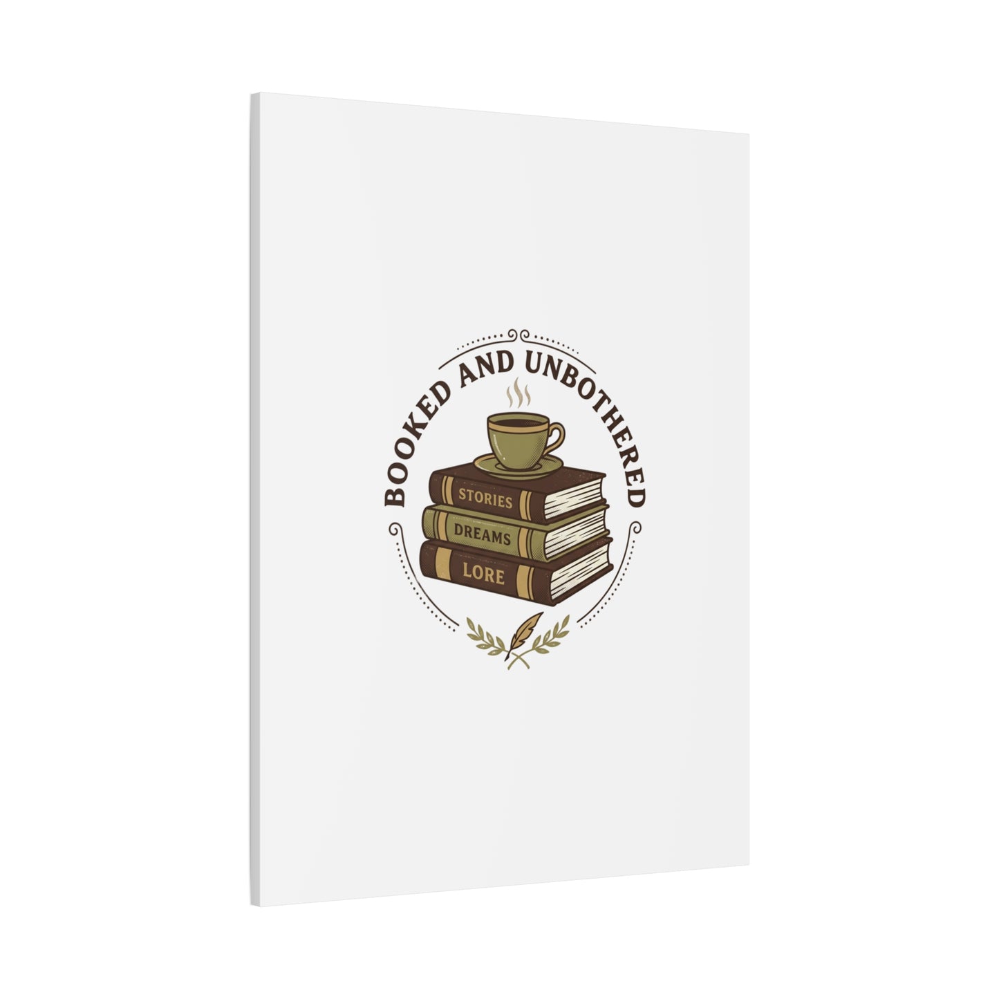 Booked and Unbothered Canvas, Book Lover Decor | Cozy Reading, Dark Academia