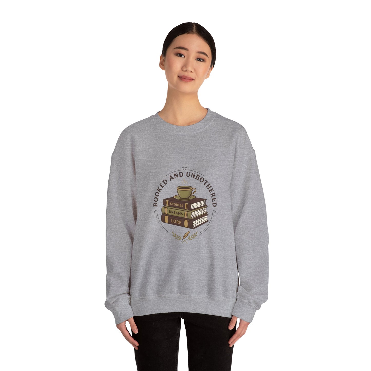 Booked and Unbothered Sweatshirt | Book Lover, Cozy Reader