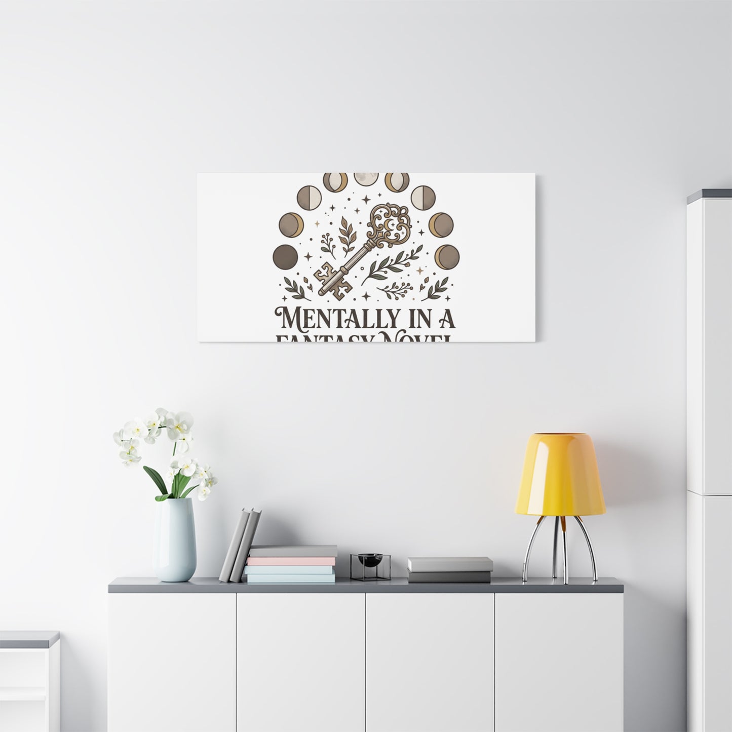 Mentally in a Fantasy Novel Canvas | Book Lover, Dark Academia Print
