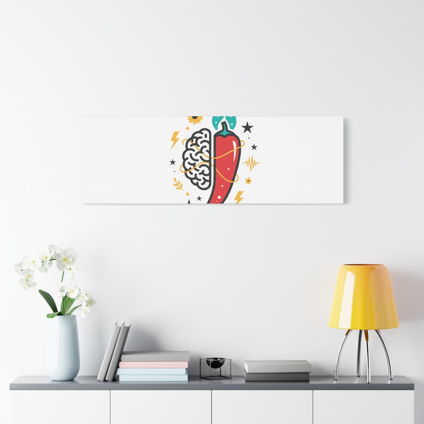 Neurodivergent Pride Brain & Chili Art Canvas | autism acceptance, autistic pride