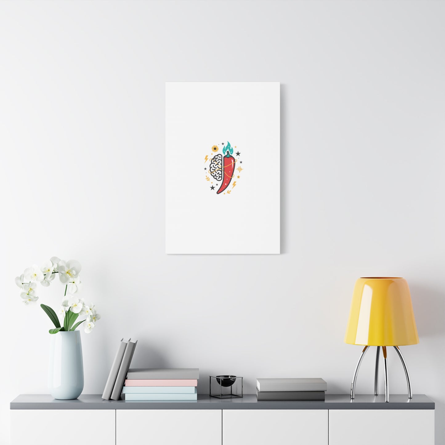 Neurodivergent Pride Brain & Chili Art Canvas | autism acceptance, autistic pride