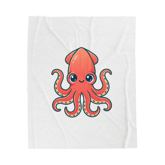 Cute Octopus Plush Blanket | Book Lover, Cozy Reader Throw