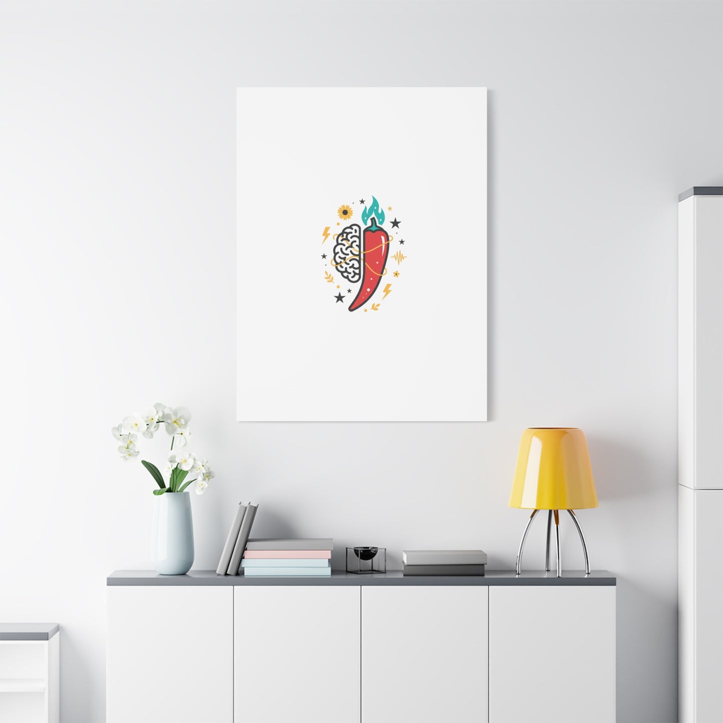 Neurodivergent Pride Brain & Chili Art Canvas | autism acceptance, autistic pride
