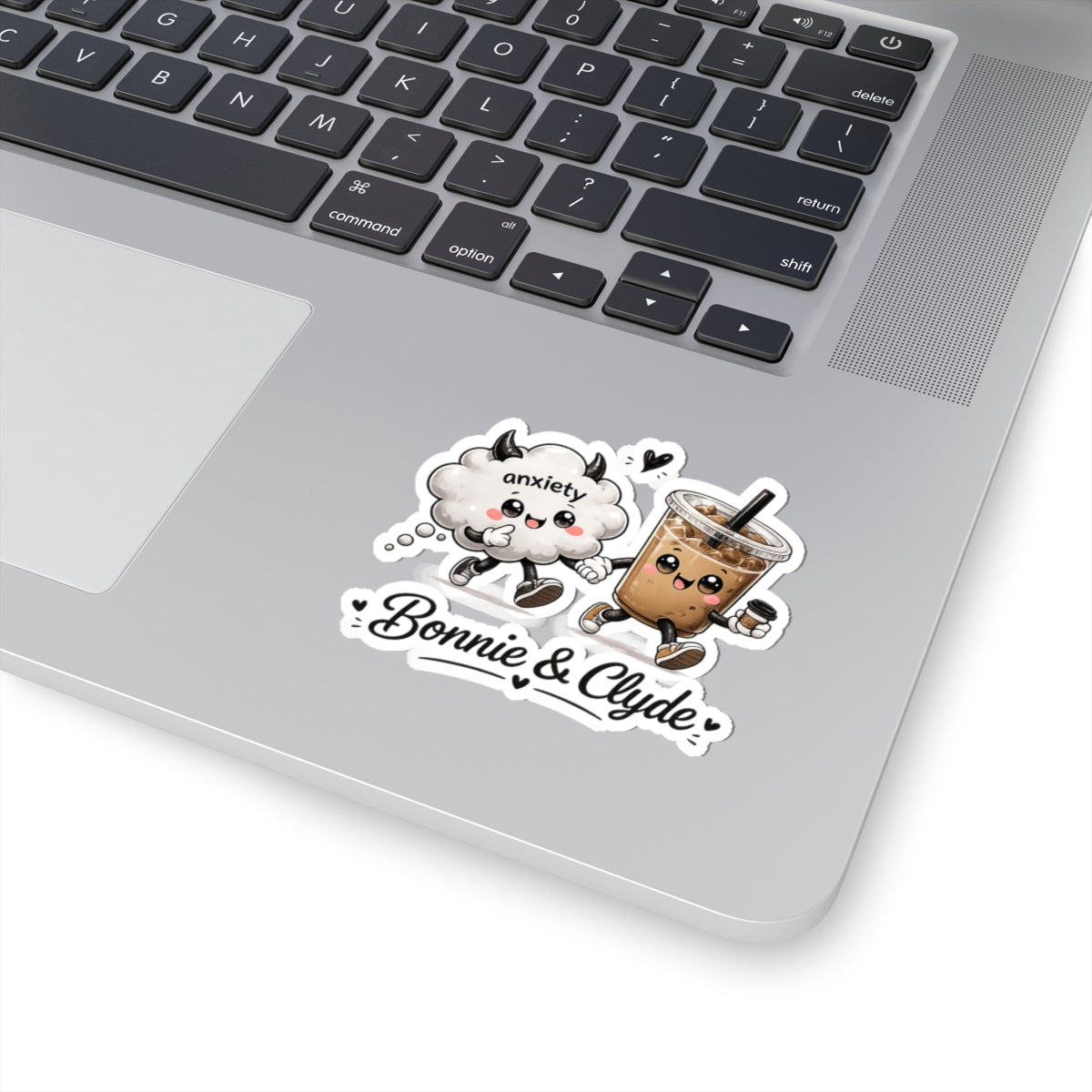 Bonnie & Clyde Anxiety Cloud + Coffee Cute Kiss-Cut Sticker