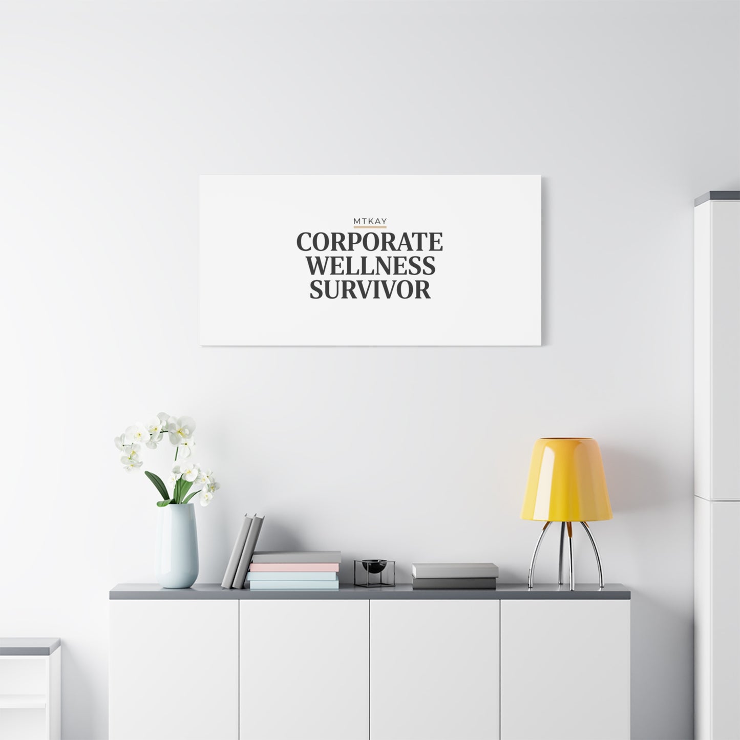 Corporate Wellness Survivor Canvas | cortisol shirt, stress meme, burnout humor
