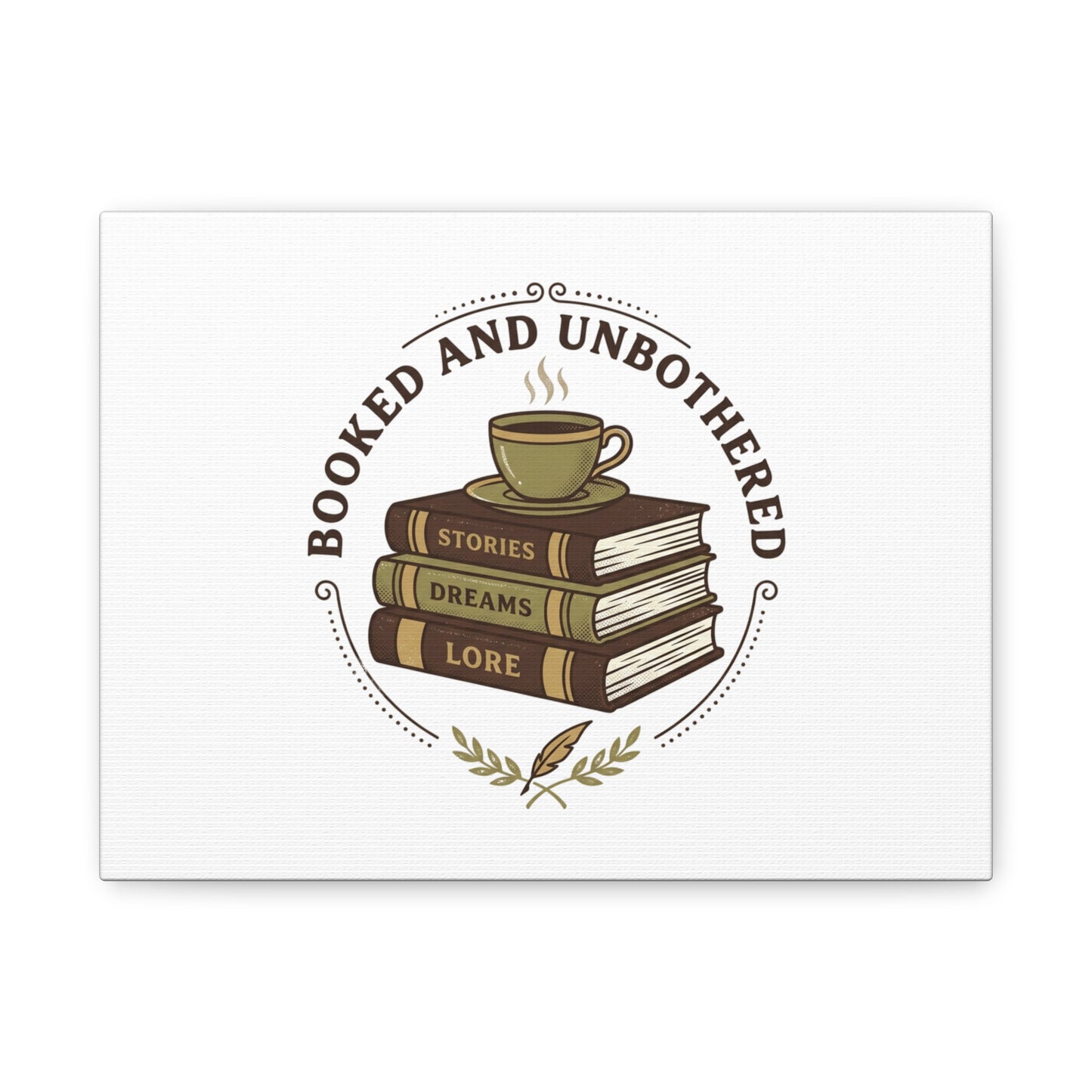 Booked and Unbothered Canvas, Book Lover Decor | Cozy Reading, Dark Academia