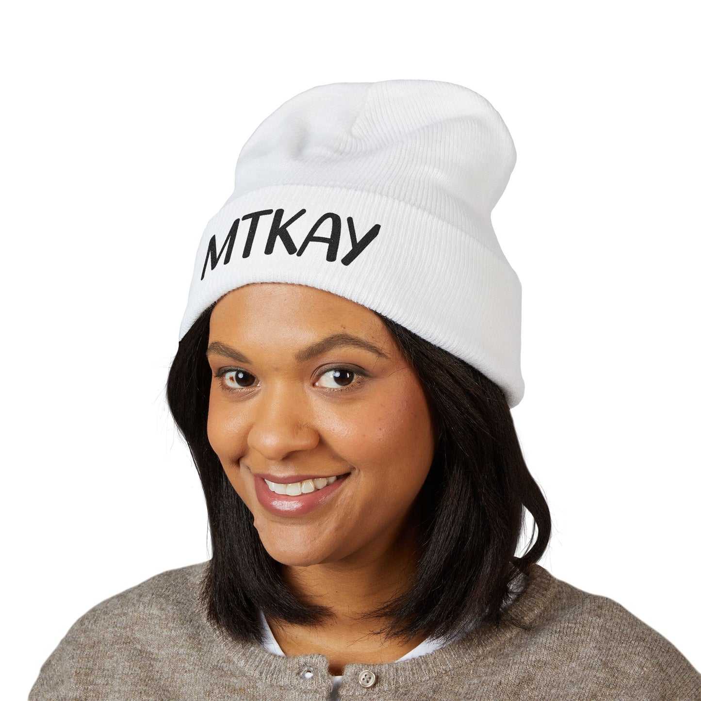 MTKAY Embroidered Cuffed Beanie — Classic Knit Winter Hat