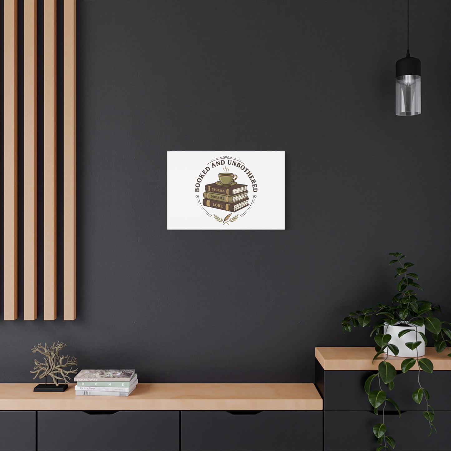 Booked and Unbothered Canvas, Book Lover Decor | Cozy Reading, Dark Academia