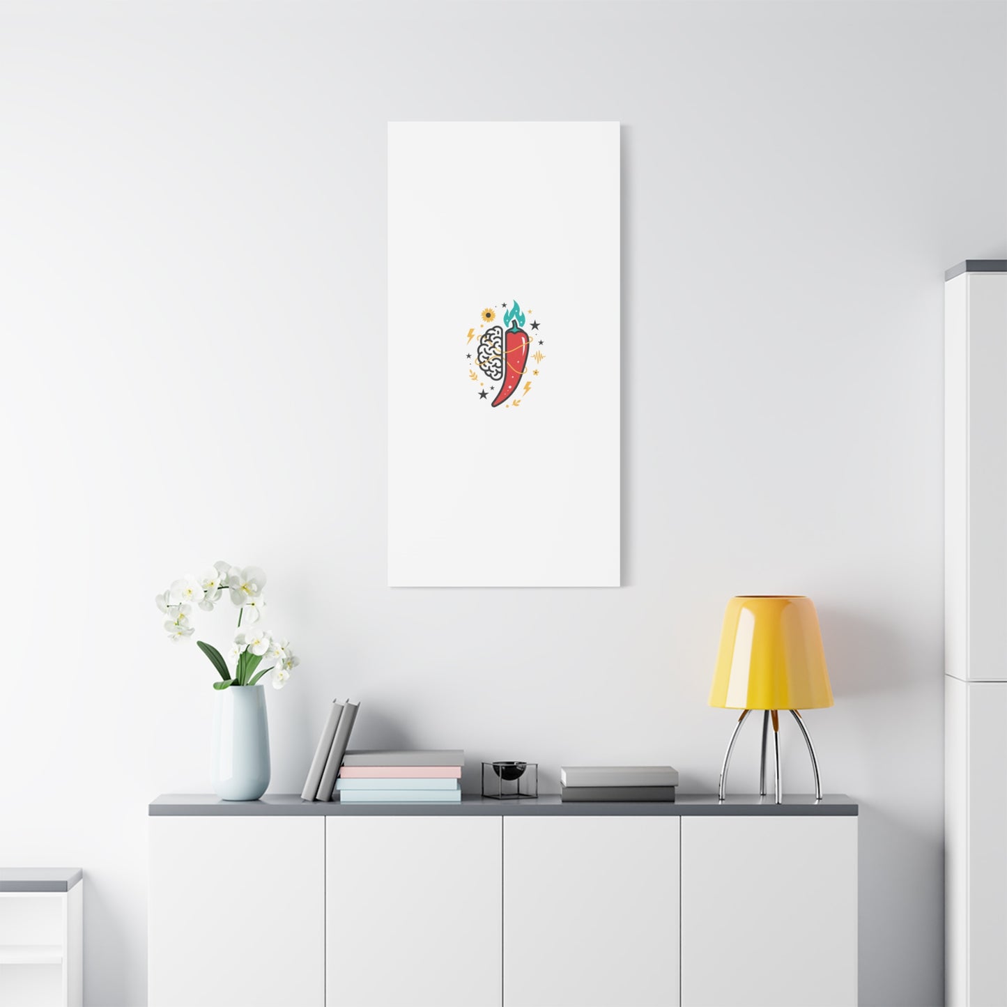 Neurodivergent Pride Brain & Chili Art Canvas | autism acceptance, autistic pride