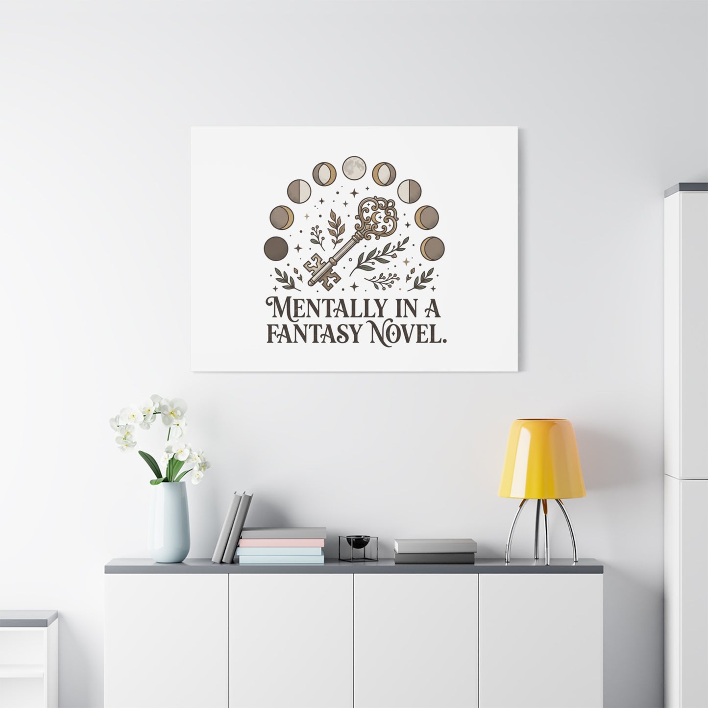 Mentally in a Fantasy Novel Canvas | Book Lover, Dark Academia Print
