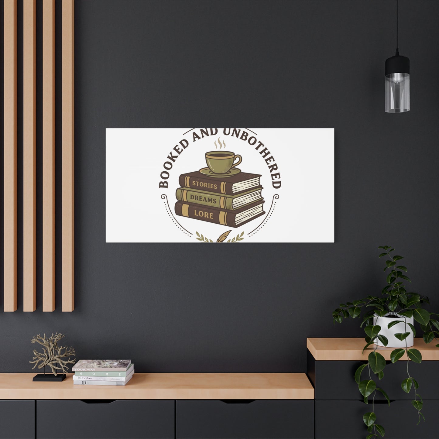 Booked and Unbothered Canvas, Book Lover Decor | Cozy Reading, Dark Academia