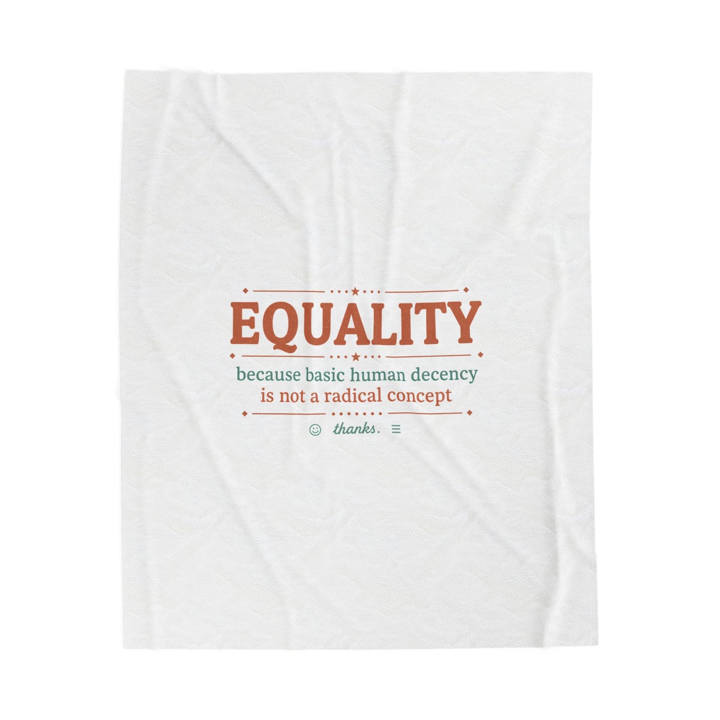 Equality slogan Velveteen Plush Blanket | IWD typography, feminist empowerment