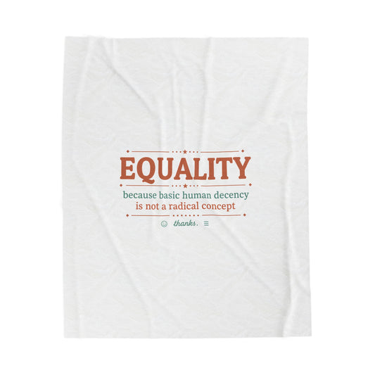 Equality slogan Velveteen Plush Blanket | IWD typography, feminist empowerment