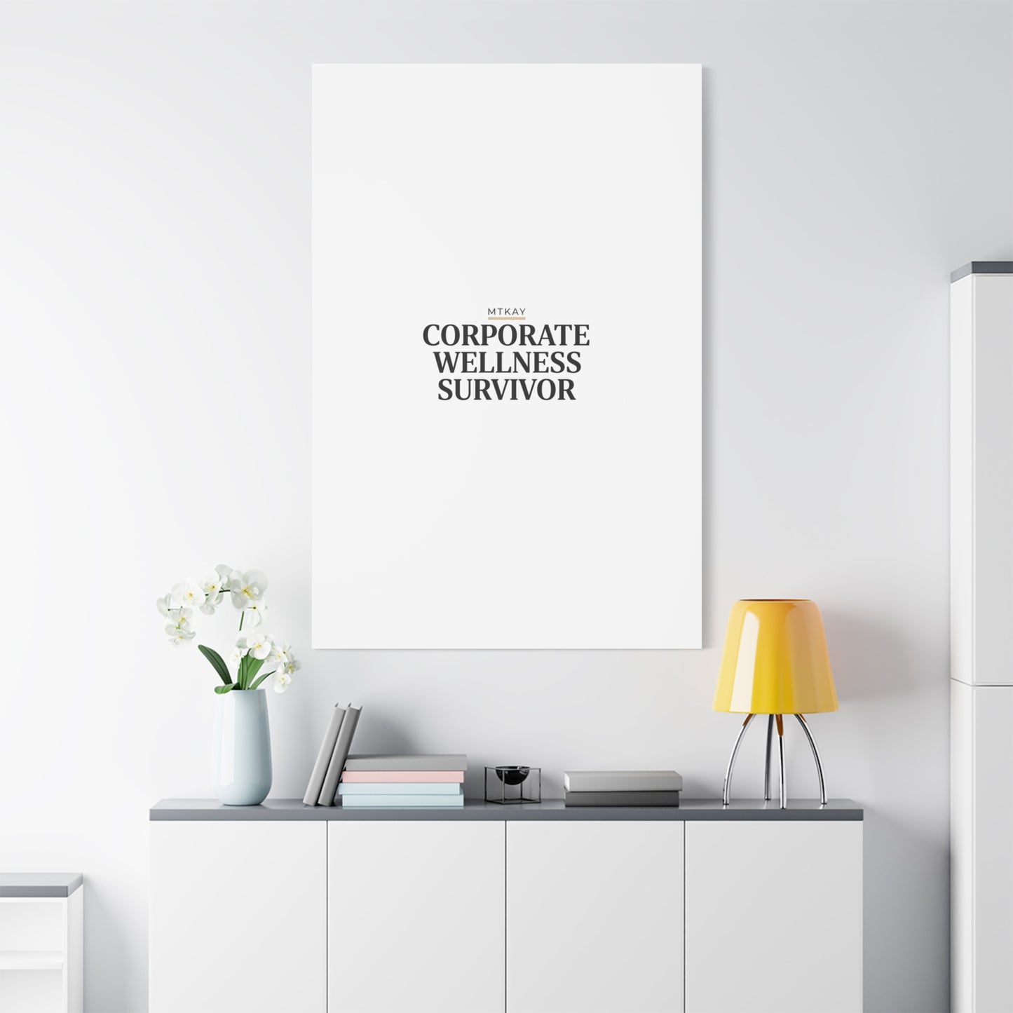 Corporate Wellness Survivor Canvas | cortisol shirt, stress meme, burnout humor