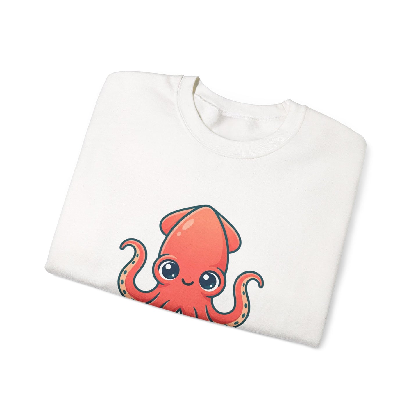 Cute Red Squid Crewneck Sweatshirt | book lover, cozy reader