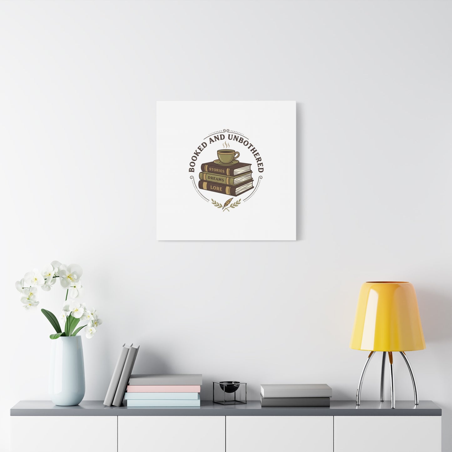 Booked and Unbothered Canvas, Book Lover Decor | Cozy Reading, Dark Academia