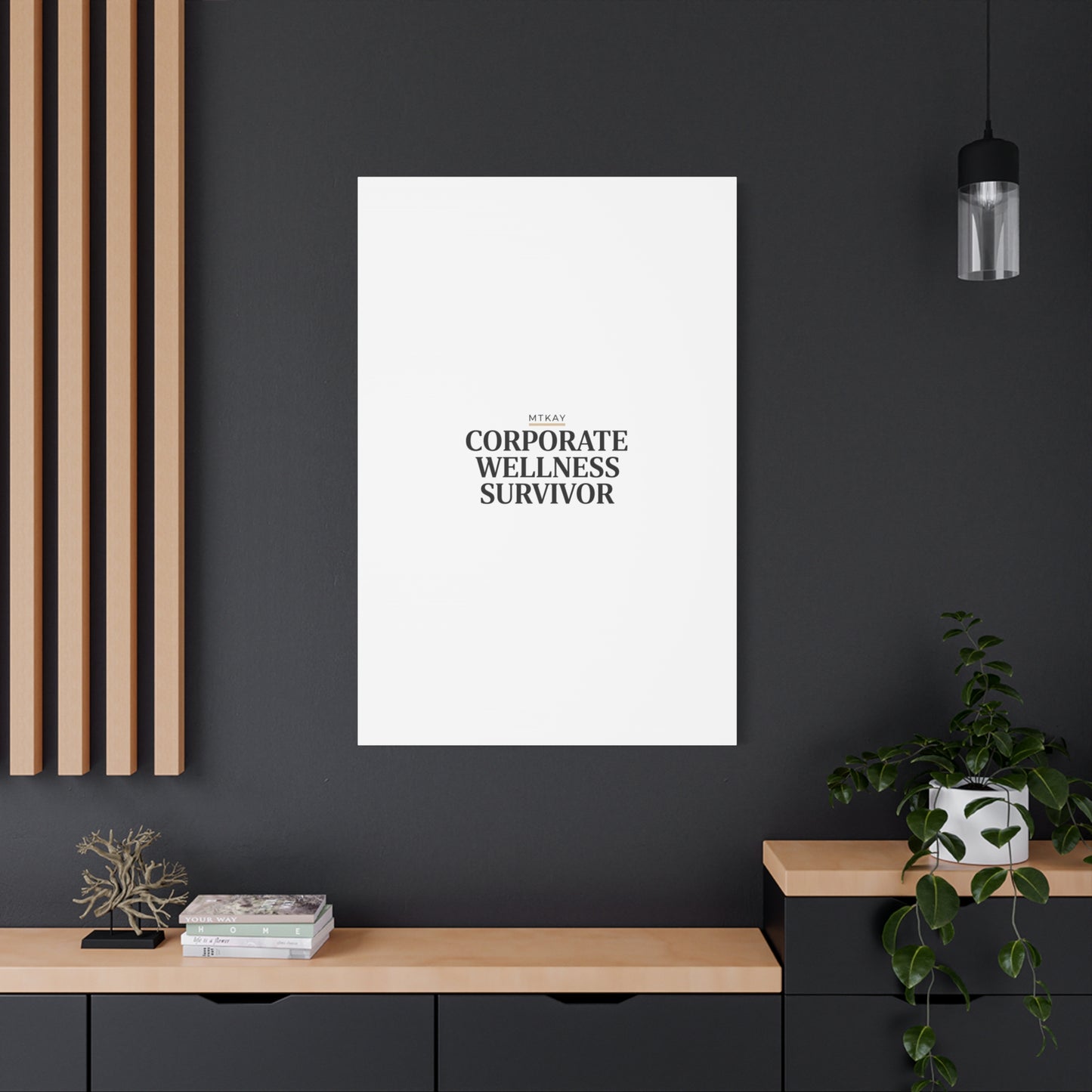 Corporate Wellness Survivor Canvas | cortisol shirt, stress meme, burnout humor