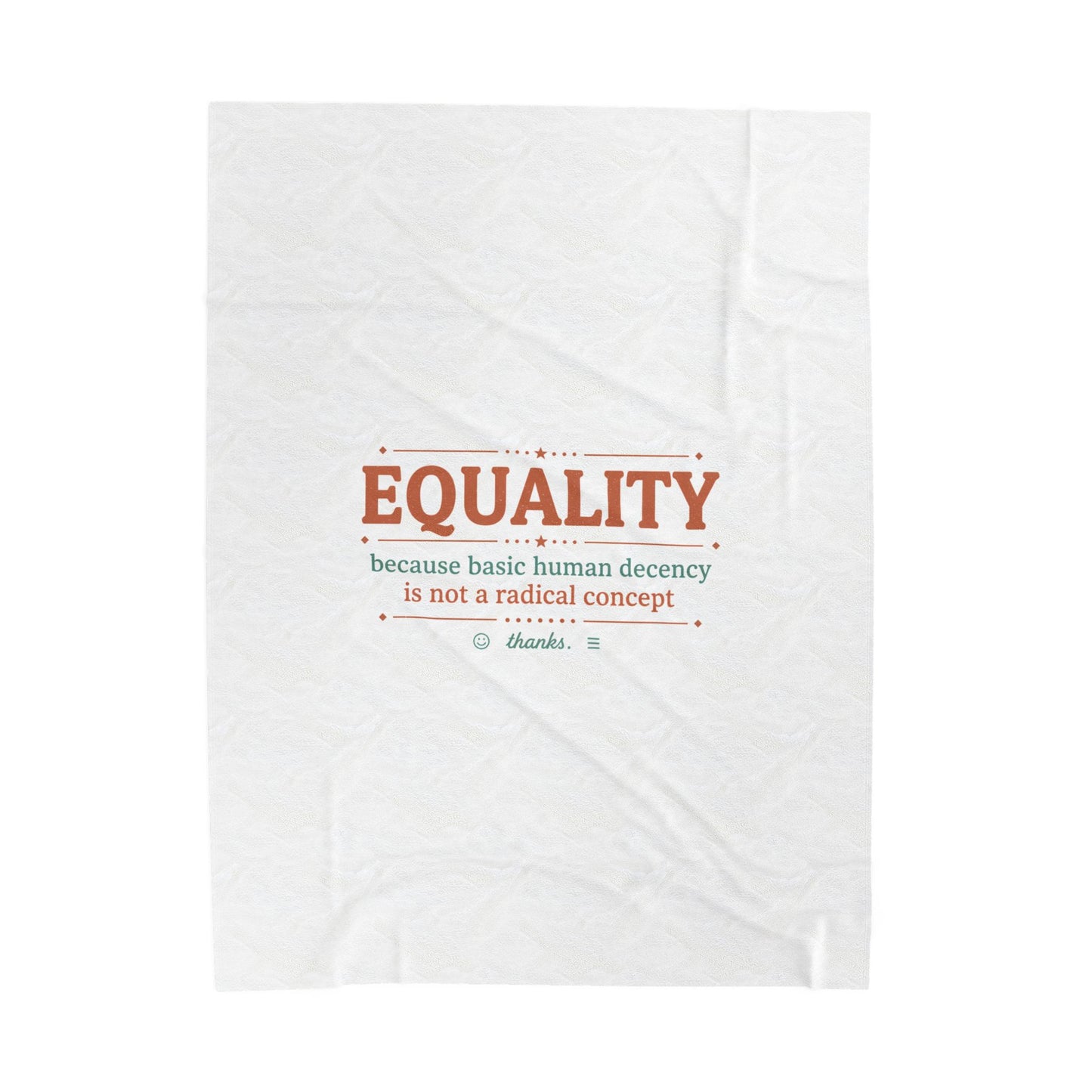Equality slogan Velveteen Plush Blanket | IWD typography, feminist empowerment